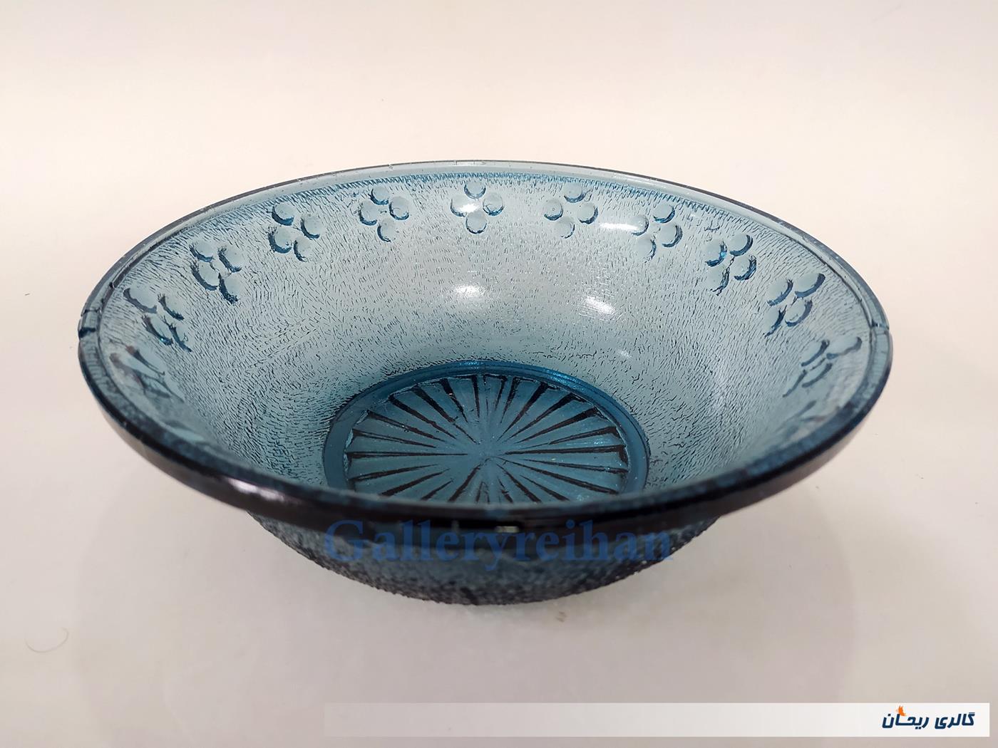 ظرف میوه خوری بلوری آبی قدیمی 