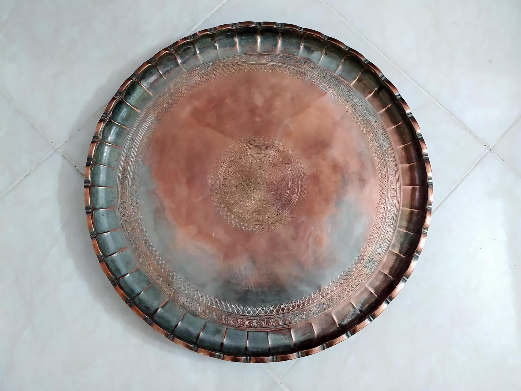 مجمع بسیار فاخر دو رو قلمکاری کمیاب قاجاری