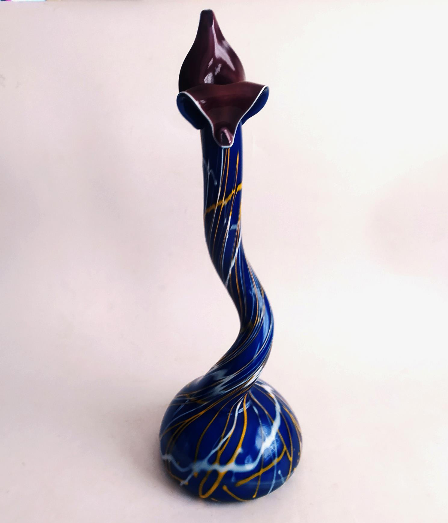 گلدان شیشه ای 3پوست دستساز بسیار کمیاب 