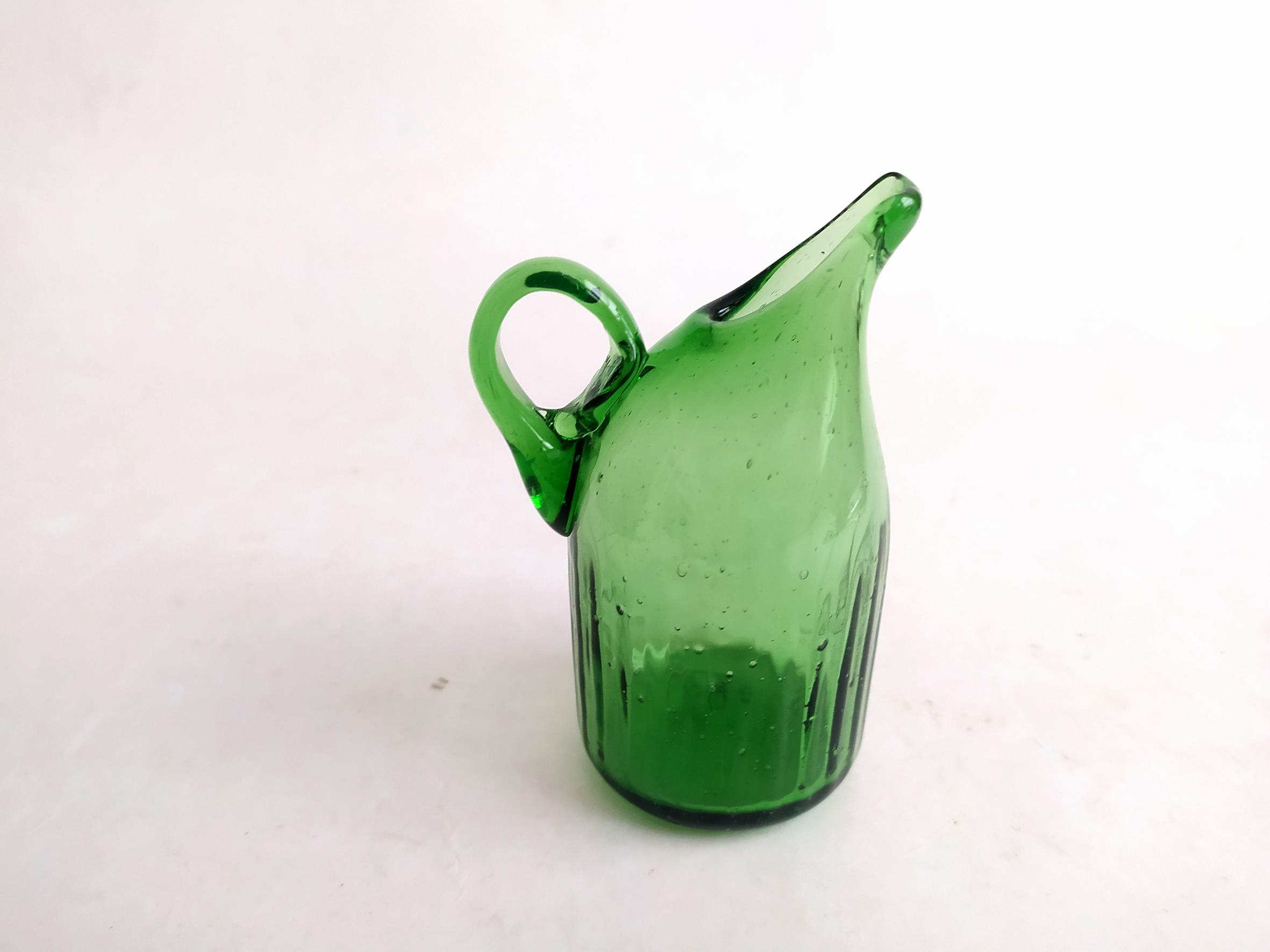  پارچ سبز دست ساز شیشه ای مینیاتوری 