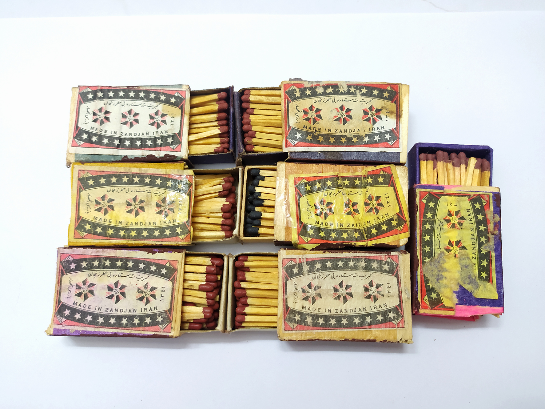  7 کبریت بدنه چوبی و کشو مقوایی زنجان 1341 