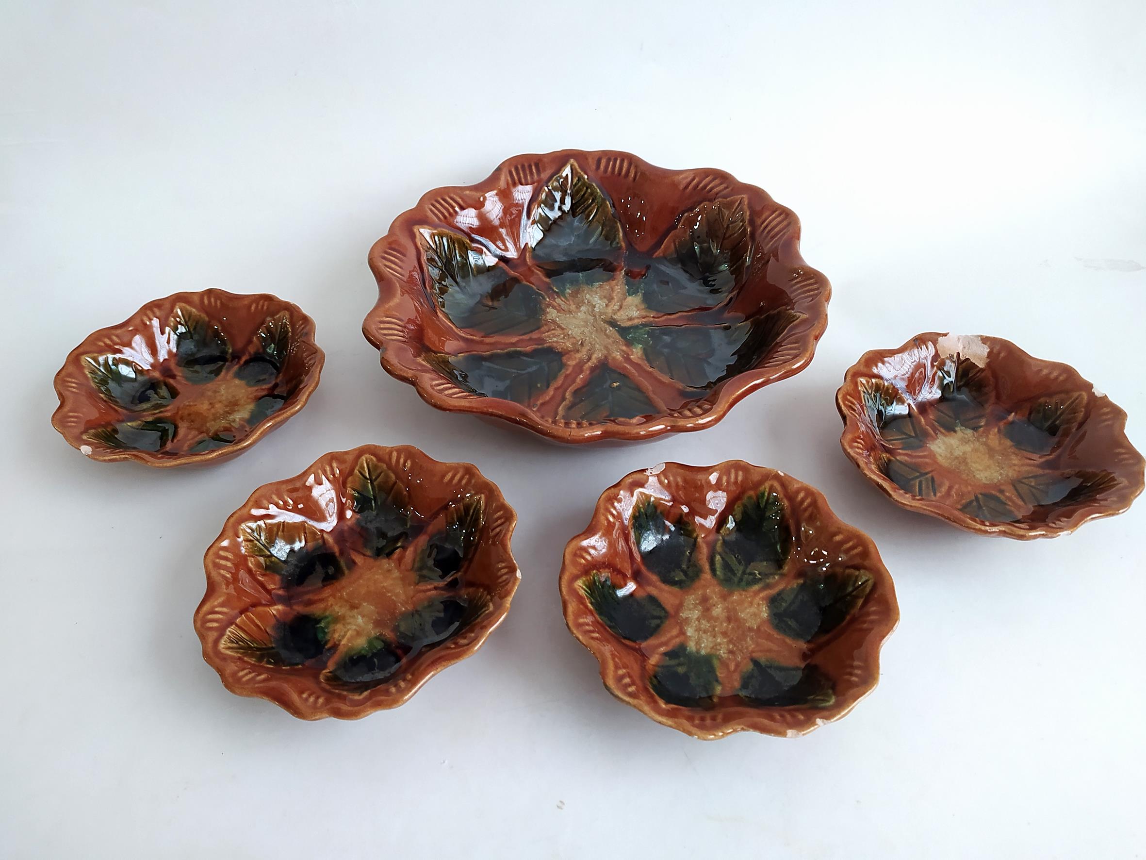  آجیل خوری یا انارخوری لعابی 5 تیکه