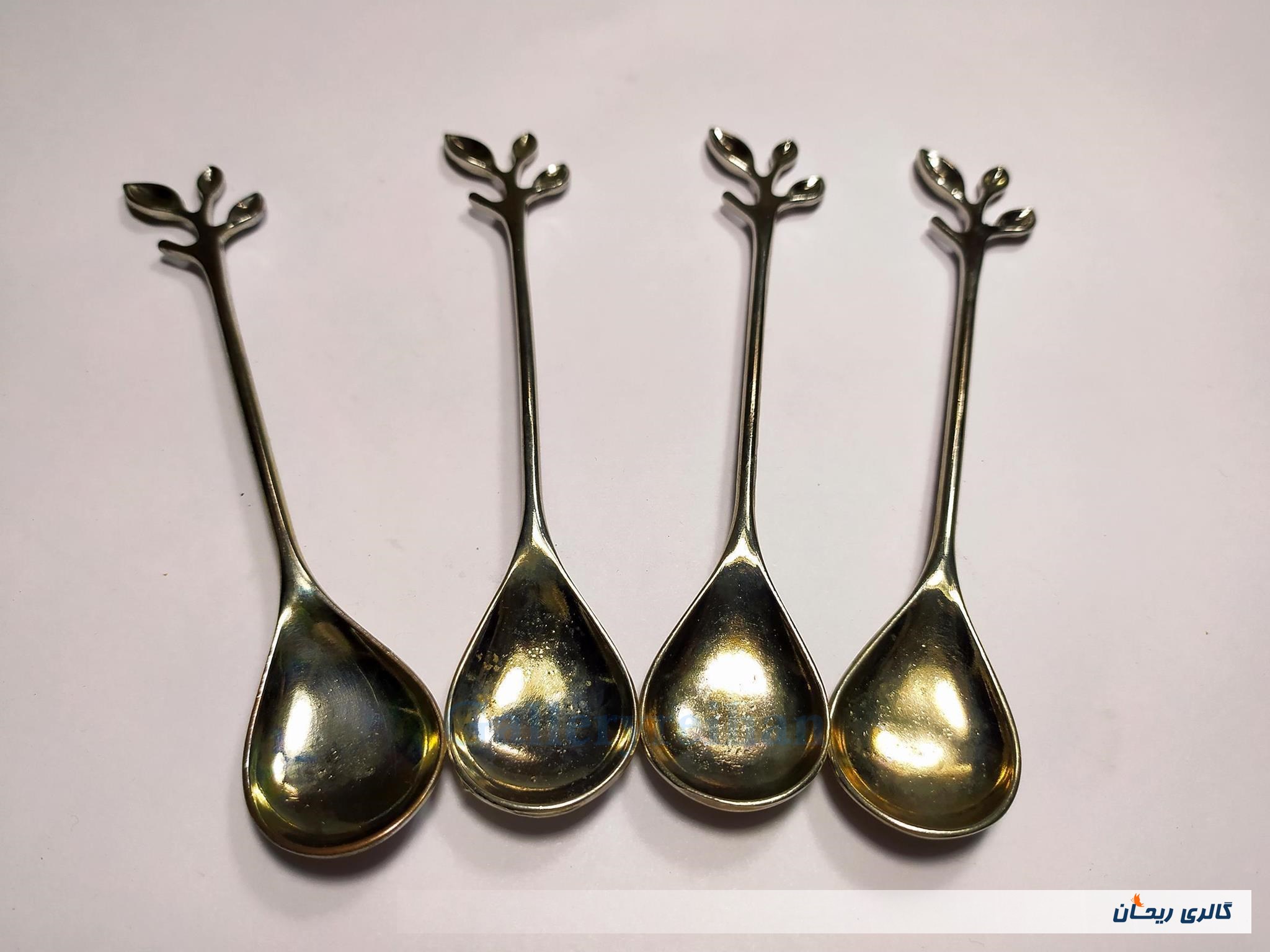  4 عدد قاشق قدیمی نوربلین طرح شاخه 