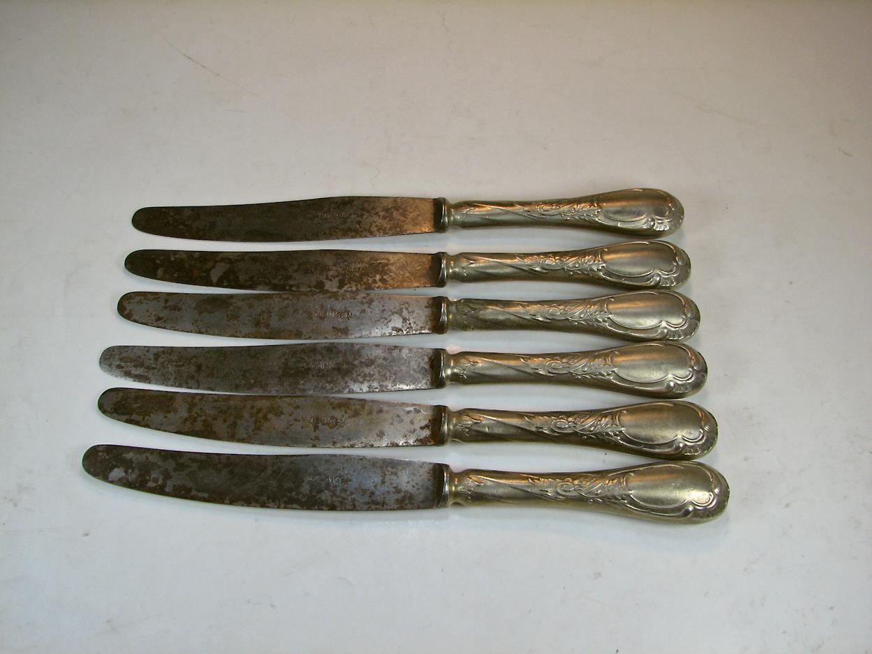  6عدد کارد قدیمی آلمانی Solingen Alpacca 