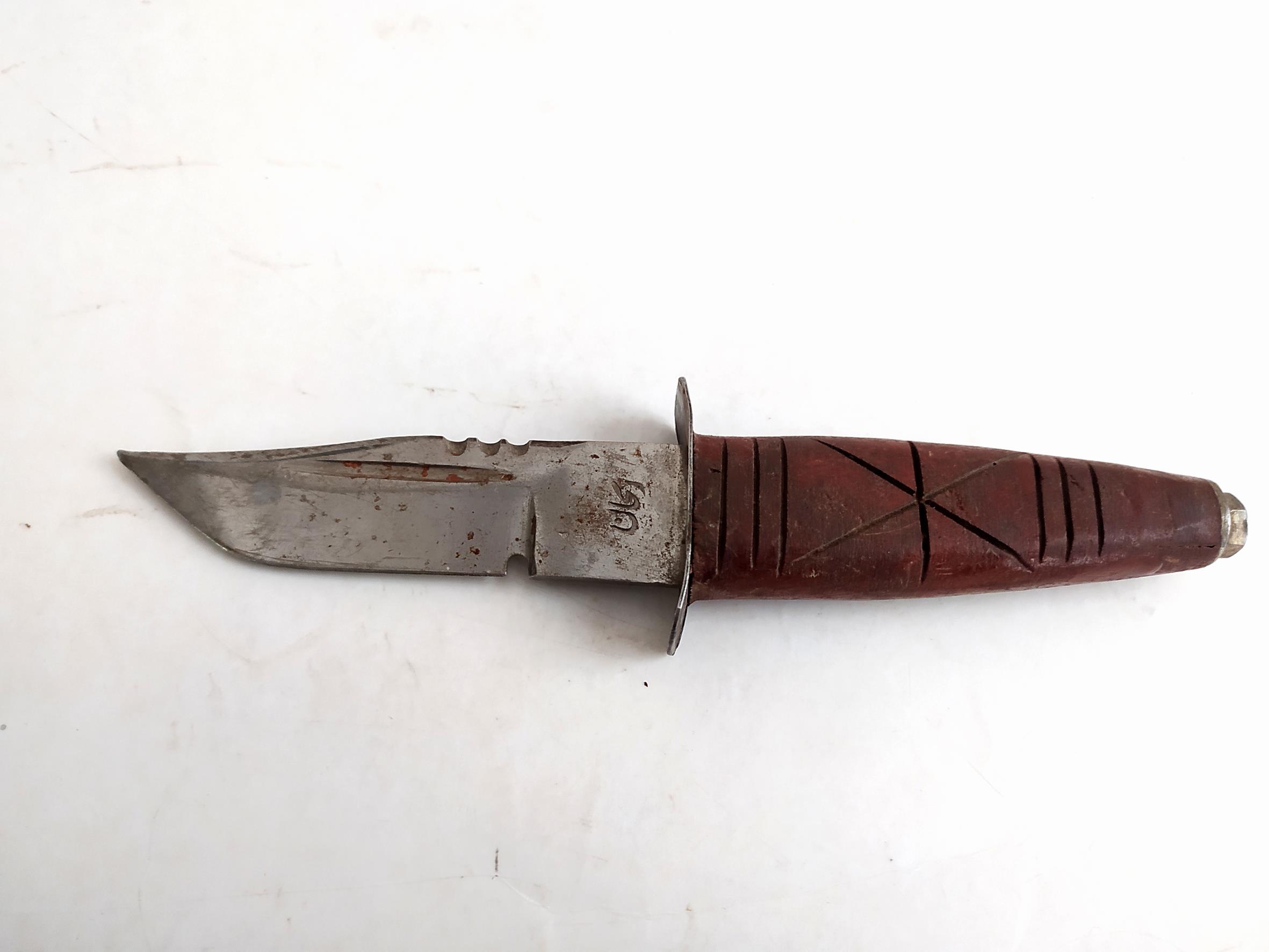  کارد قدیمی دستساز زنجان دسته چوبی 19.5CM 