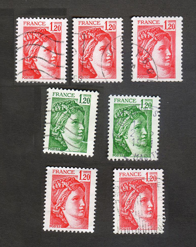 7 عدد تمبر مربوط به کشور فرانسه