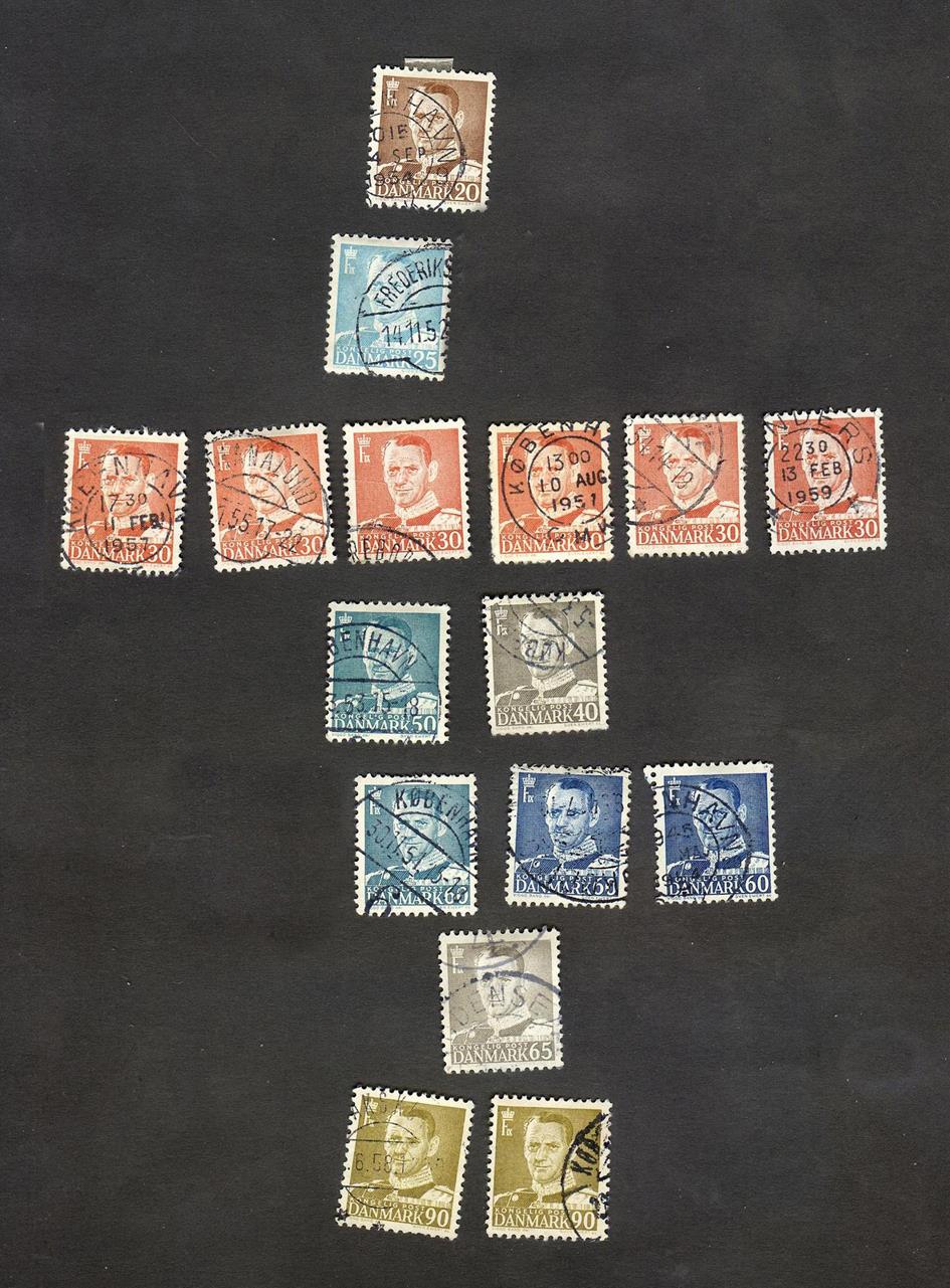 16 عدد تمبر مربوط به کشور دانمارک
