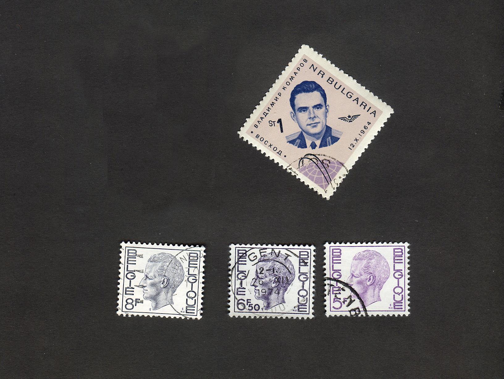 4 عدد تمبر از کشور بلغارستان و بلژیک