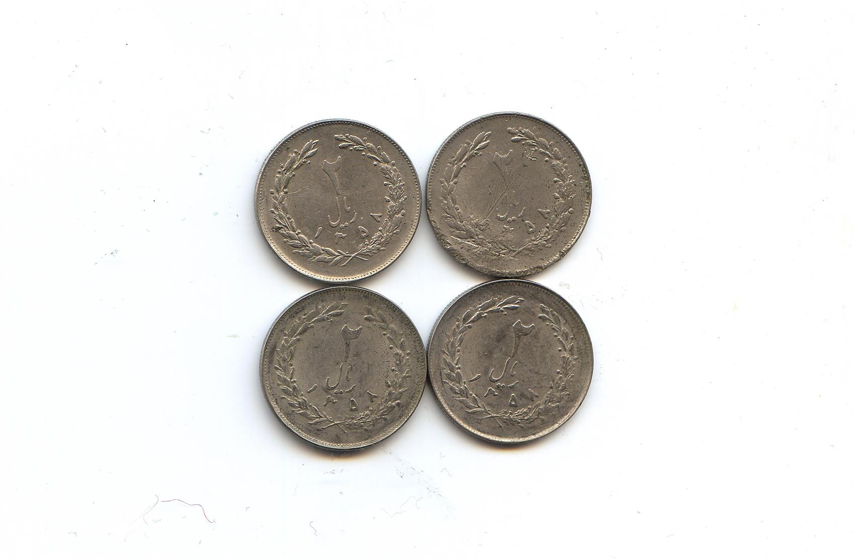  4 عدد سکه 2 دو ریالی سال 1358 جمهوری