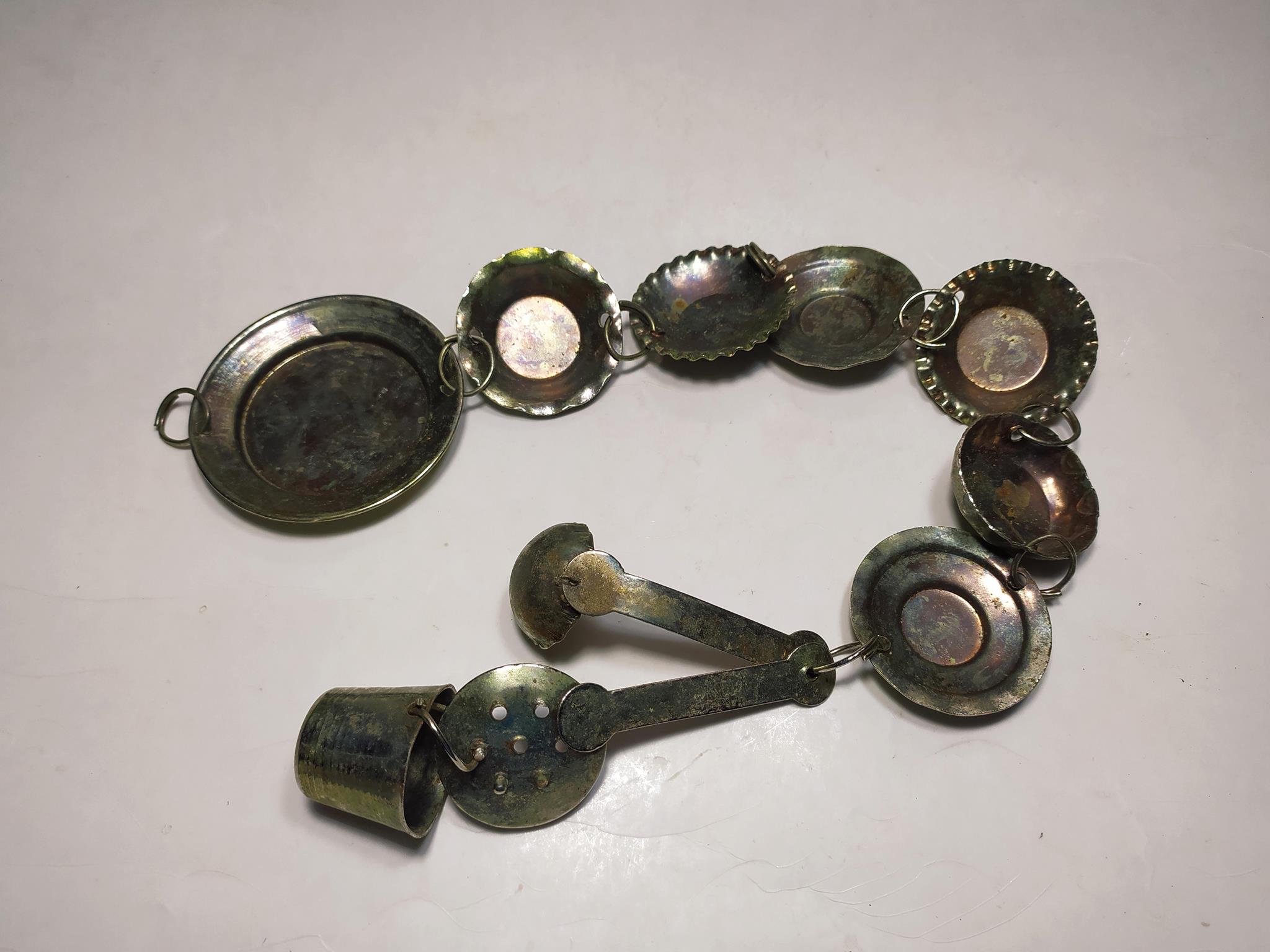 ست 10 تکه ظروف فانتزی آویزی طرح مسی