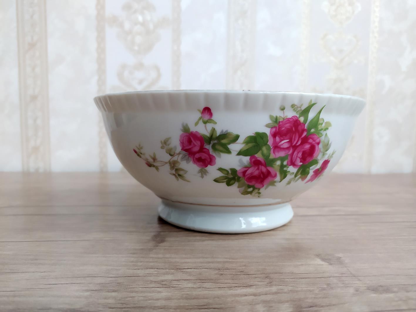  کاسه چینی قدیمی گل سرخی بسیار زیبا