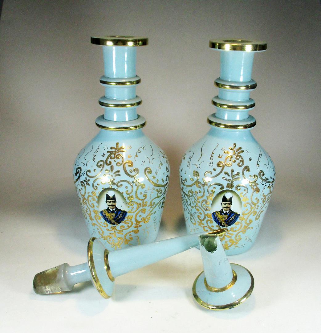  جفت تنگ نقاشی کار دست و طلاکوب بزرگ