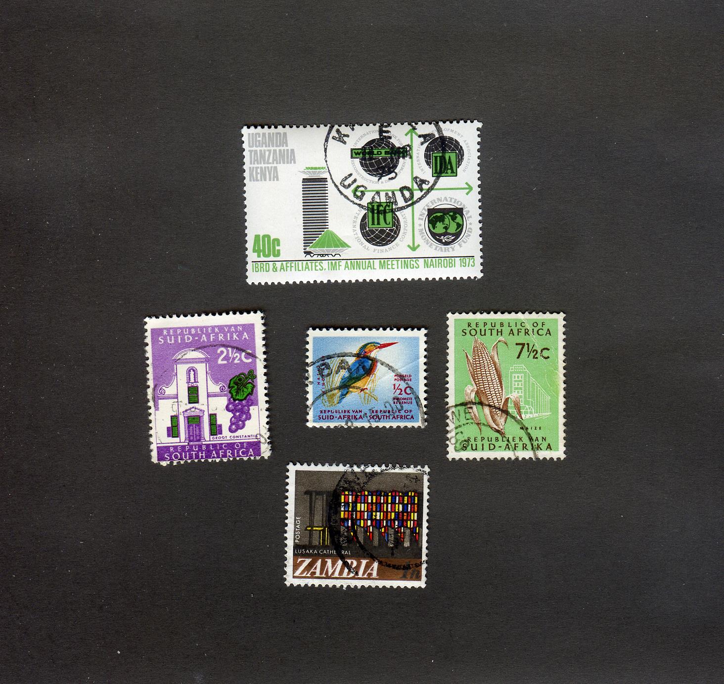 5 عدد تمبر از کشورهای آفریقایی