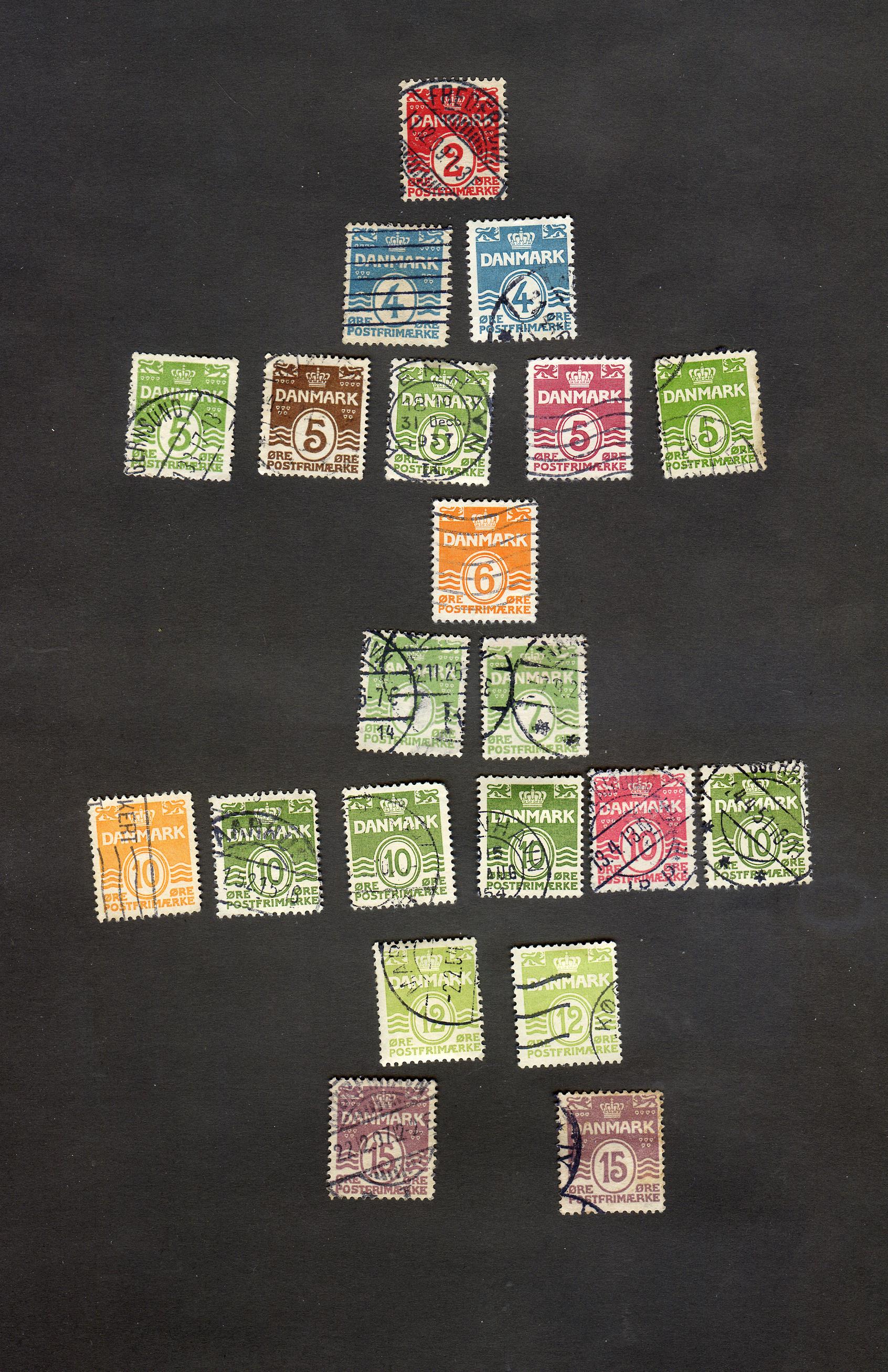  21 عدد تمبر مربوط به کشور دانمارک