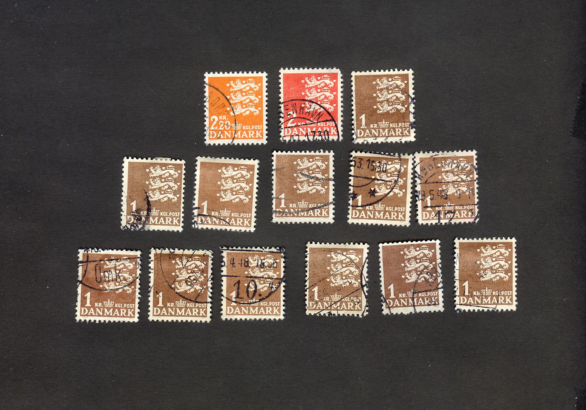  14 عدد تمبر مربوط به کشور دانمارک