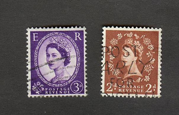  2 عدد تمبر جوانی الیزابت