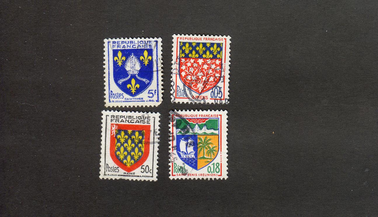  4 عدد تمبر زیبای کشور فرانسه