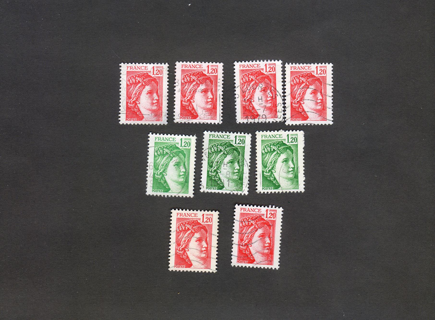  9 عدد تمبر مربوط به کشور فرانسه