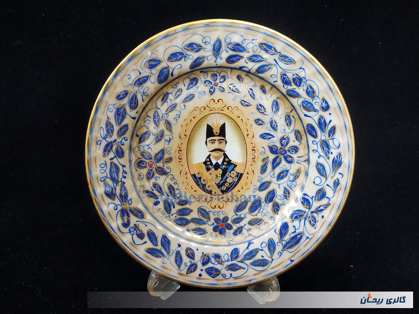 دیوارکوب شاه عباسی نقاشی قلم آبی دو رنگ