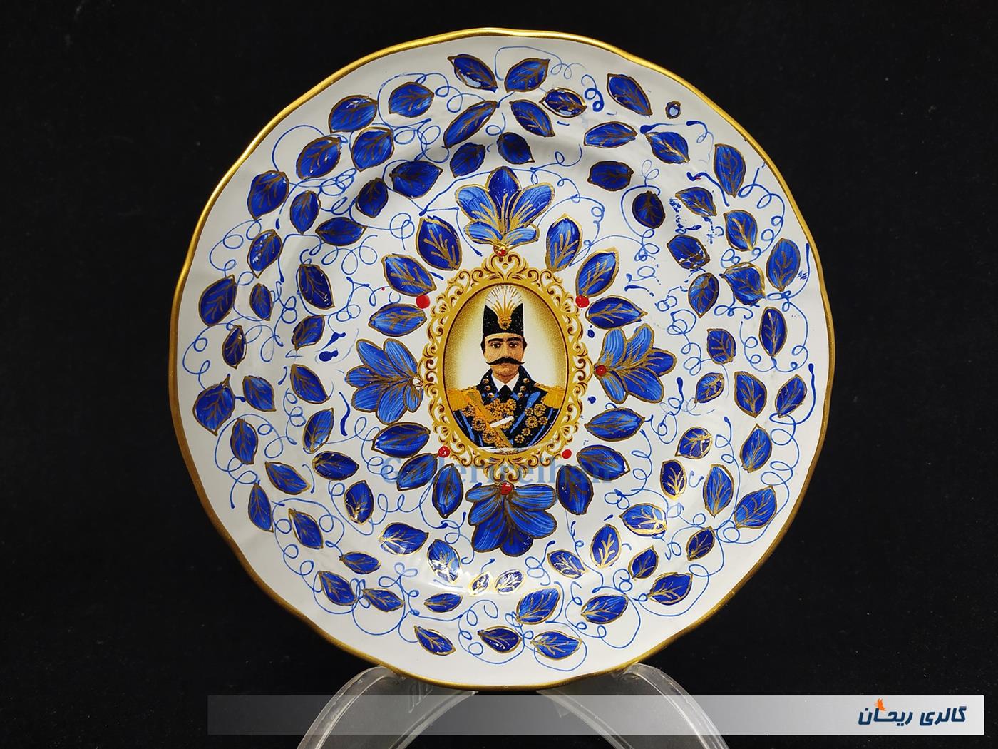  دیوارکوب شاه عباسی نقاشی قلم آبی کوره پخت