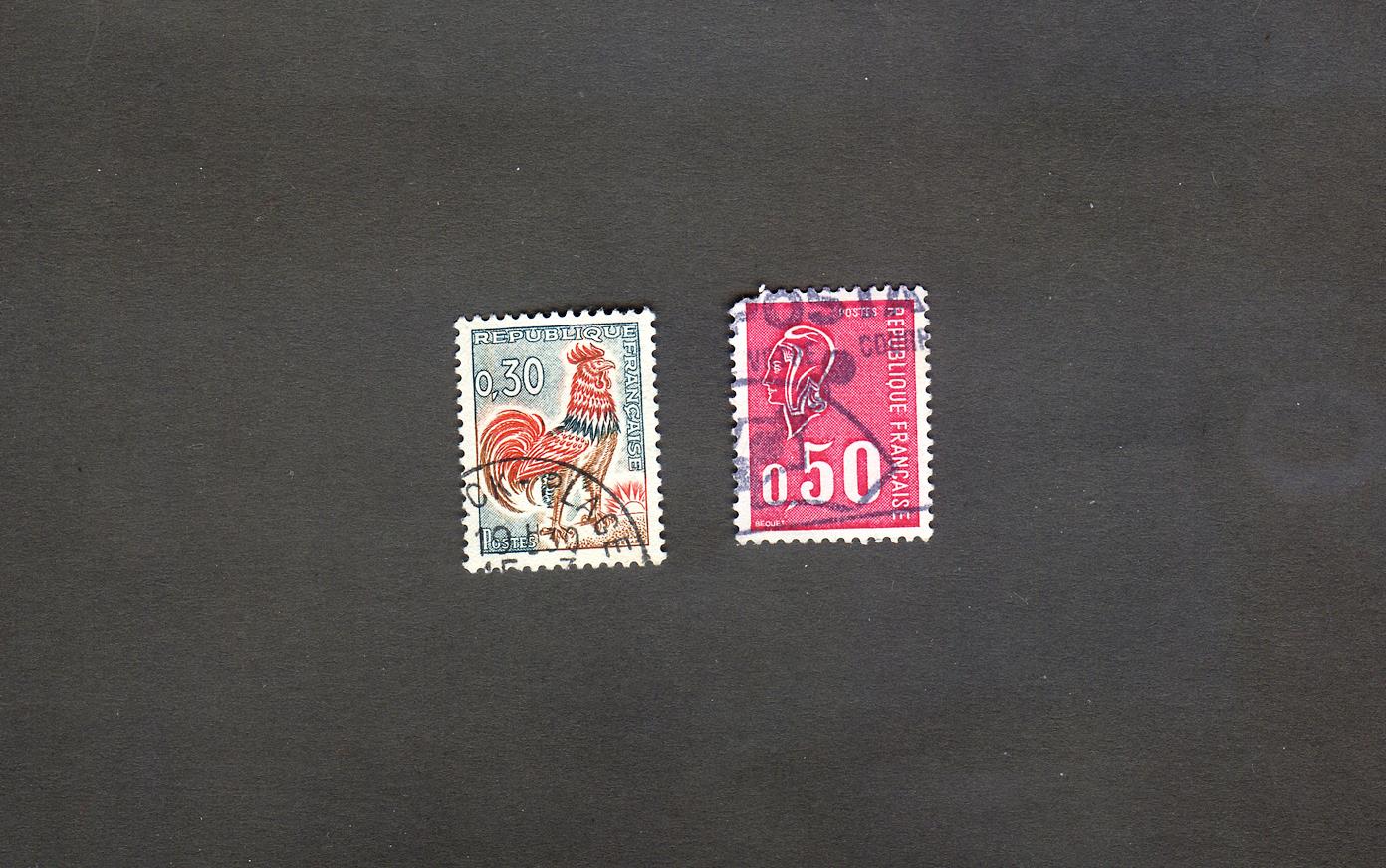  2 عدد تمبر زیبای کشور فرانسه 
