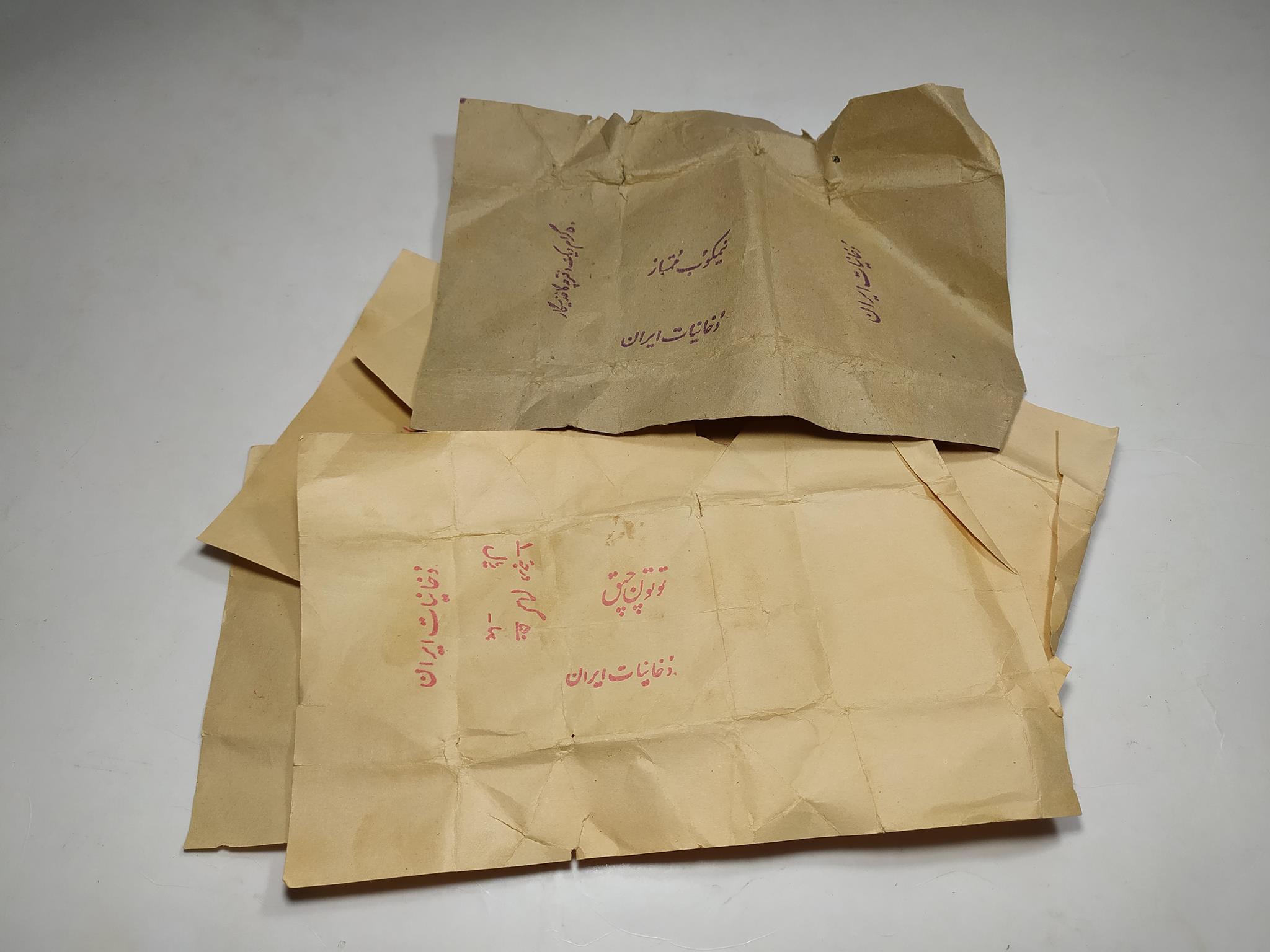  6عدد پاکت خالی توتون چپق دخانیات ایران 