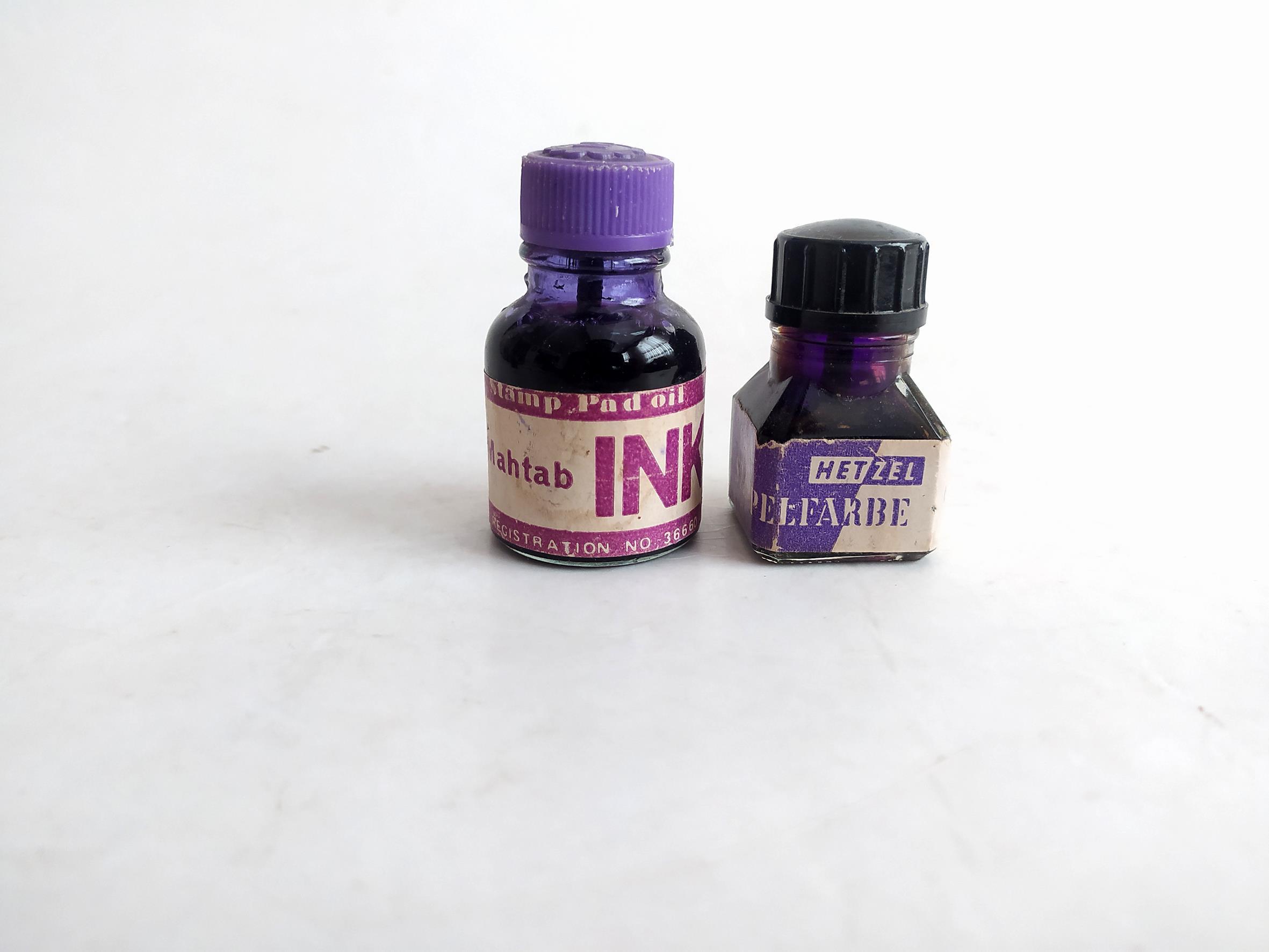  2 عدد قوطی بسیار قدیمی جوهر رنگ بنفش