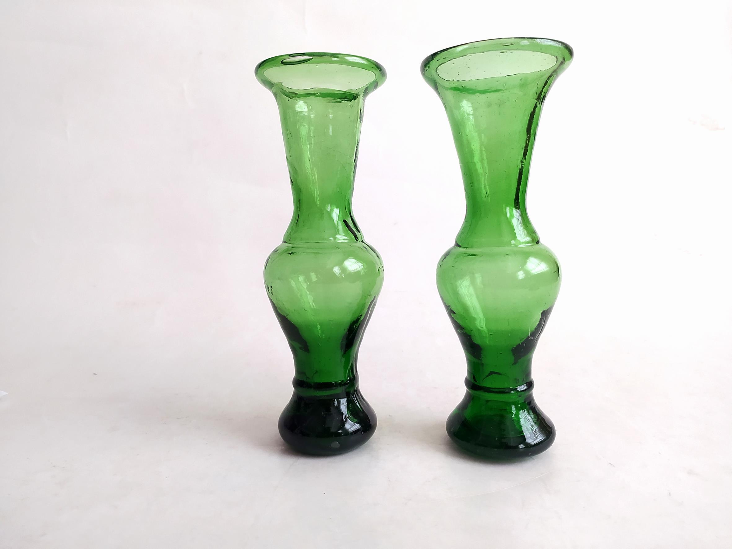  2عدد گلدان دست ساز قدیمی زیبا سبز