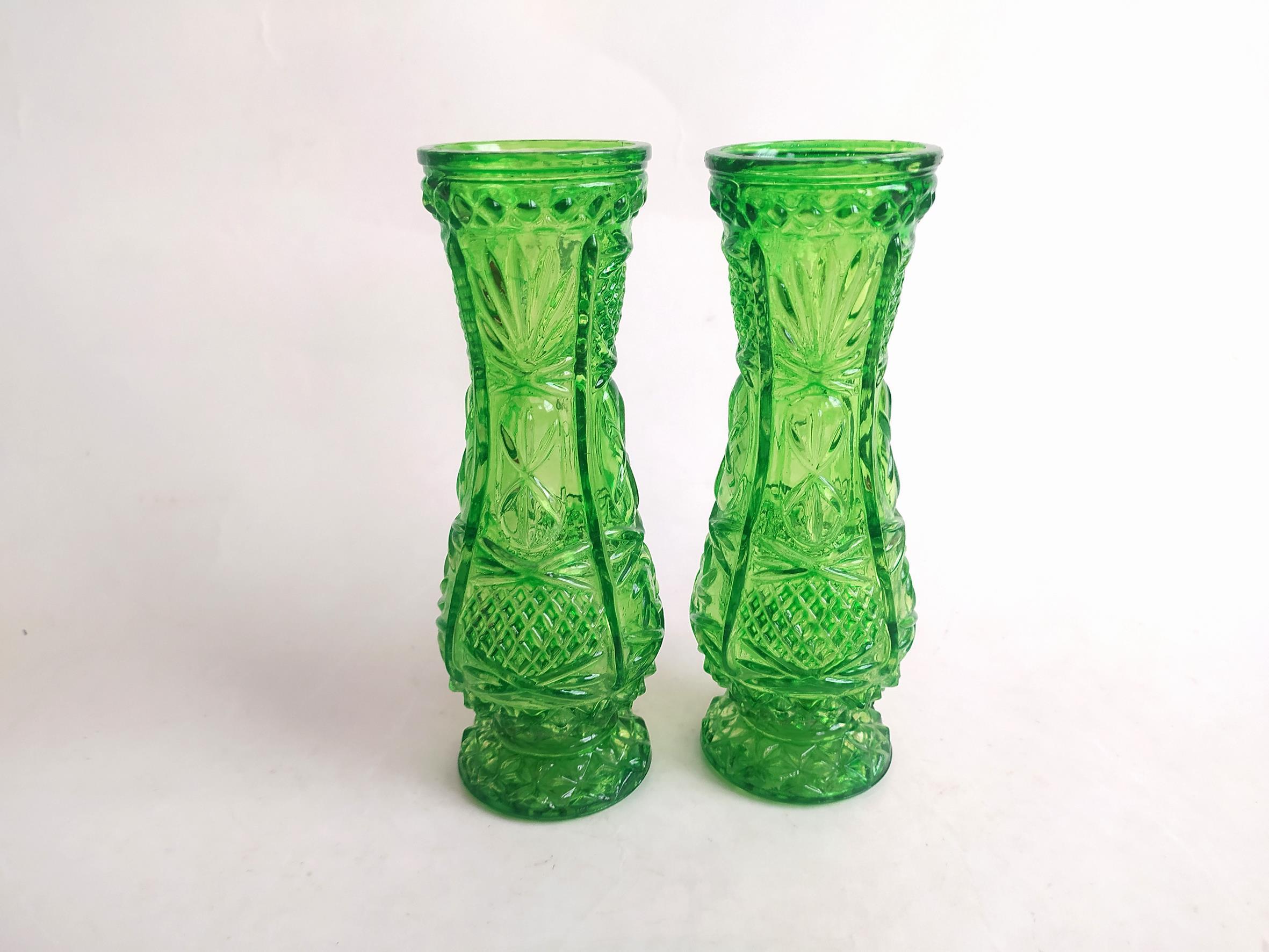  2عدد گلدان قدیمی رنگ شده سبز جذاب