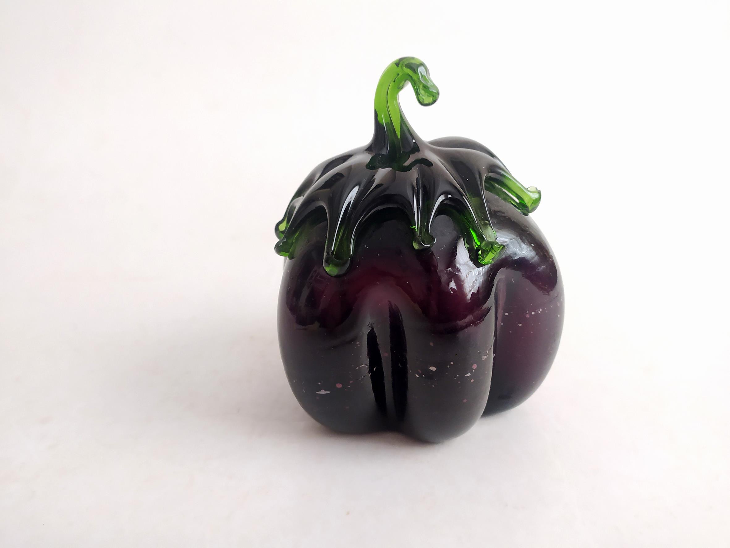  بادمجان شیشه ای دستساز قدیمی سایز بزرگ