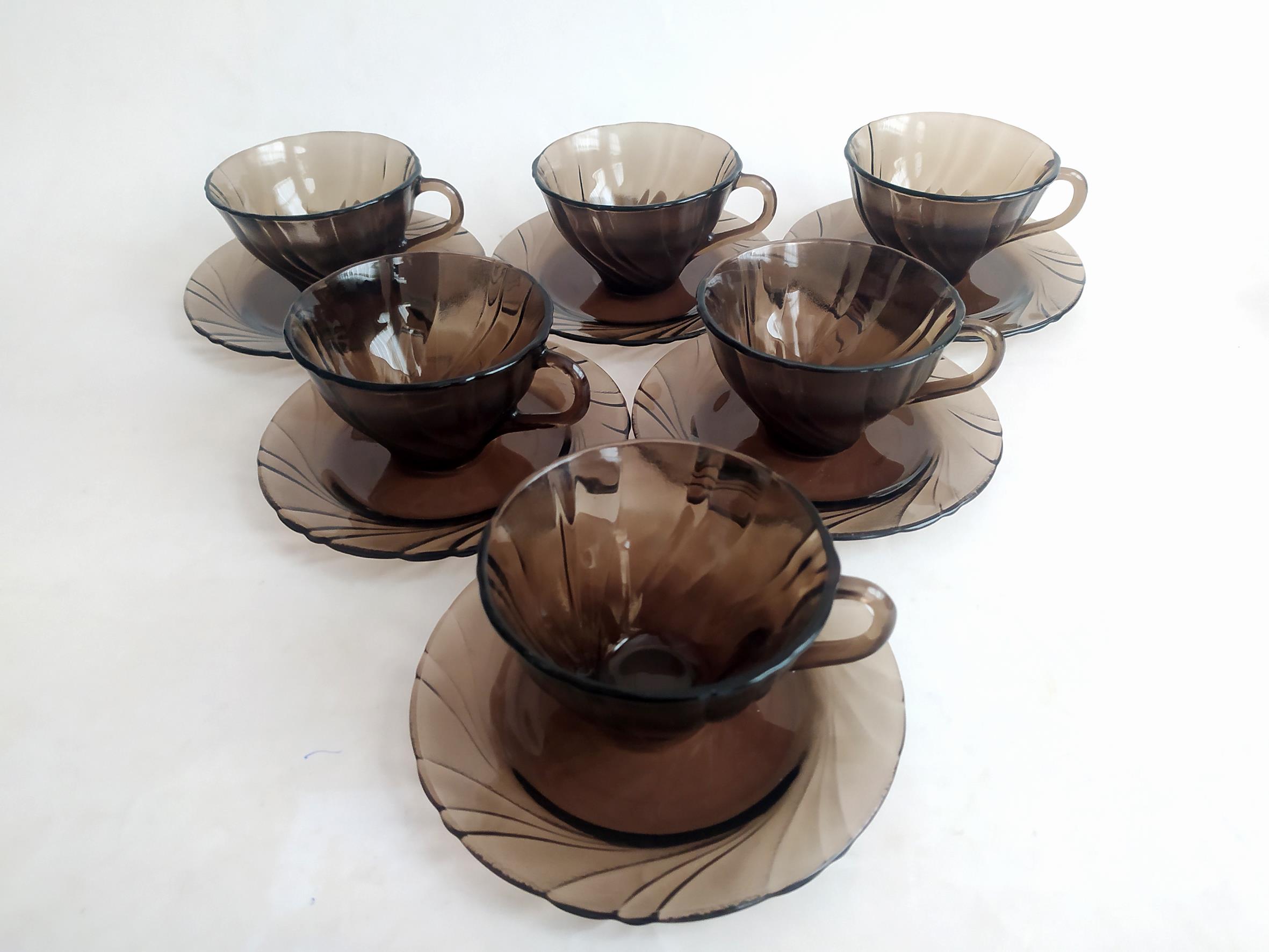  فنجان نعلبکی پیچ دودی ورکو Vereco فرانسه