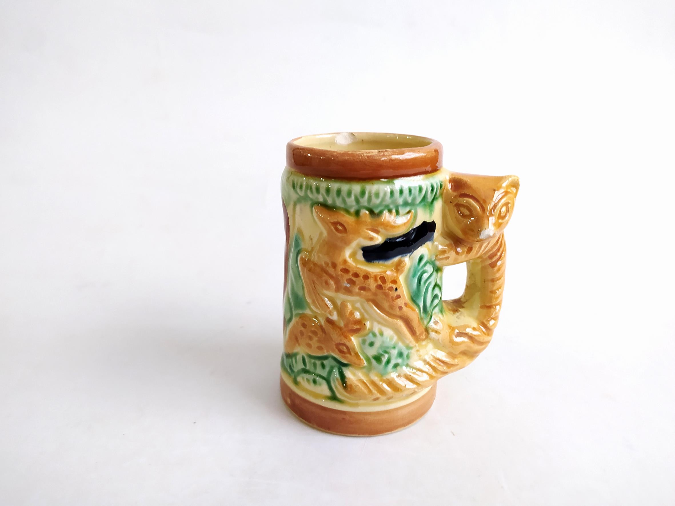  لیوان سرامیکی طرح گوزن و ببر قدیمی زیبا