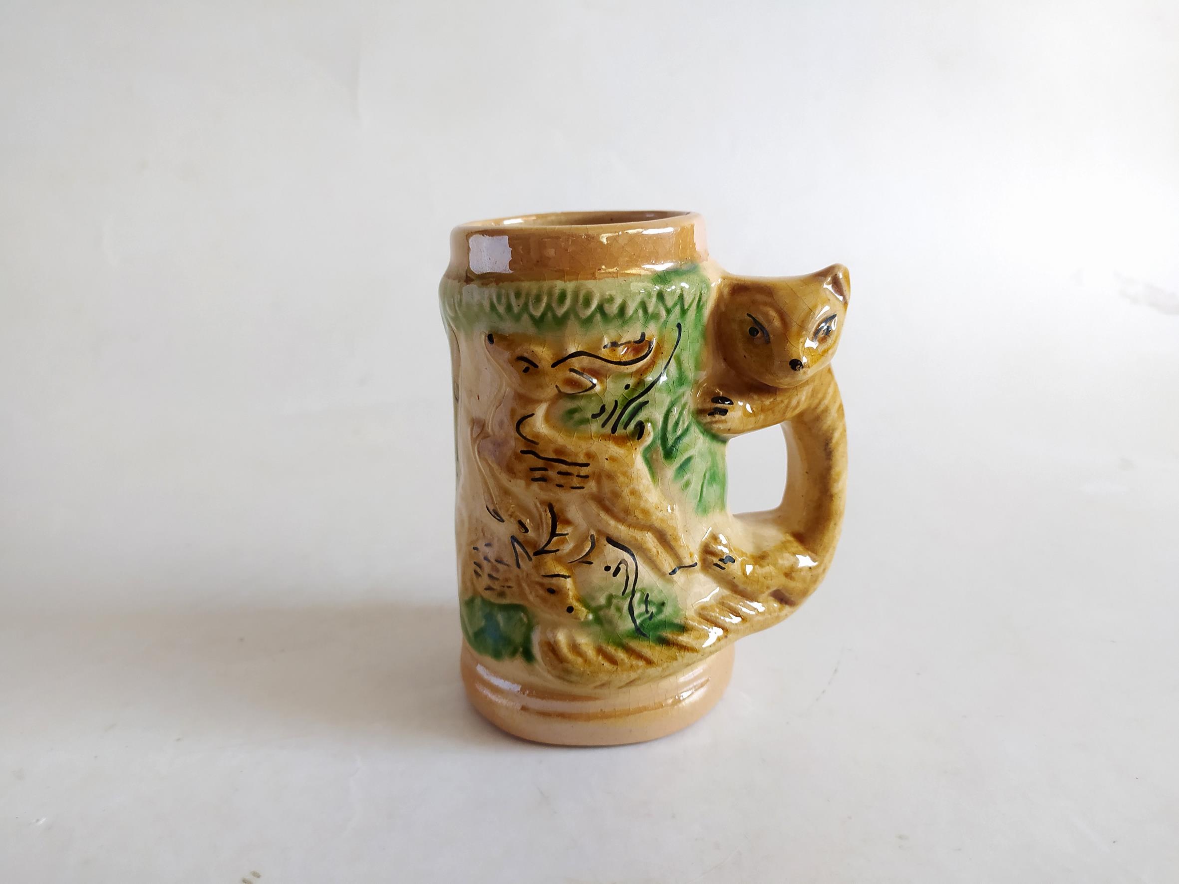  لیوان سرامیکی طرح گوزن و پلنگ قدیمی