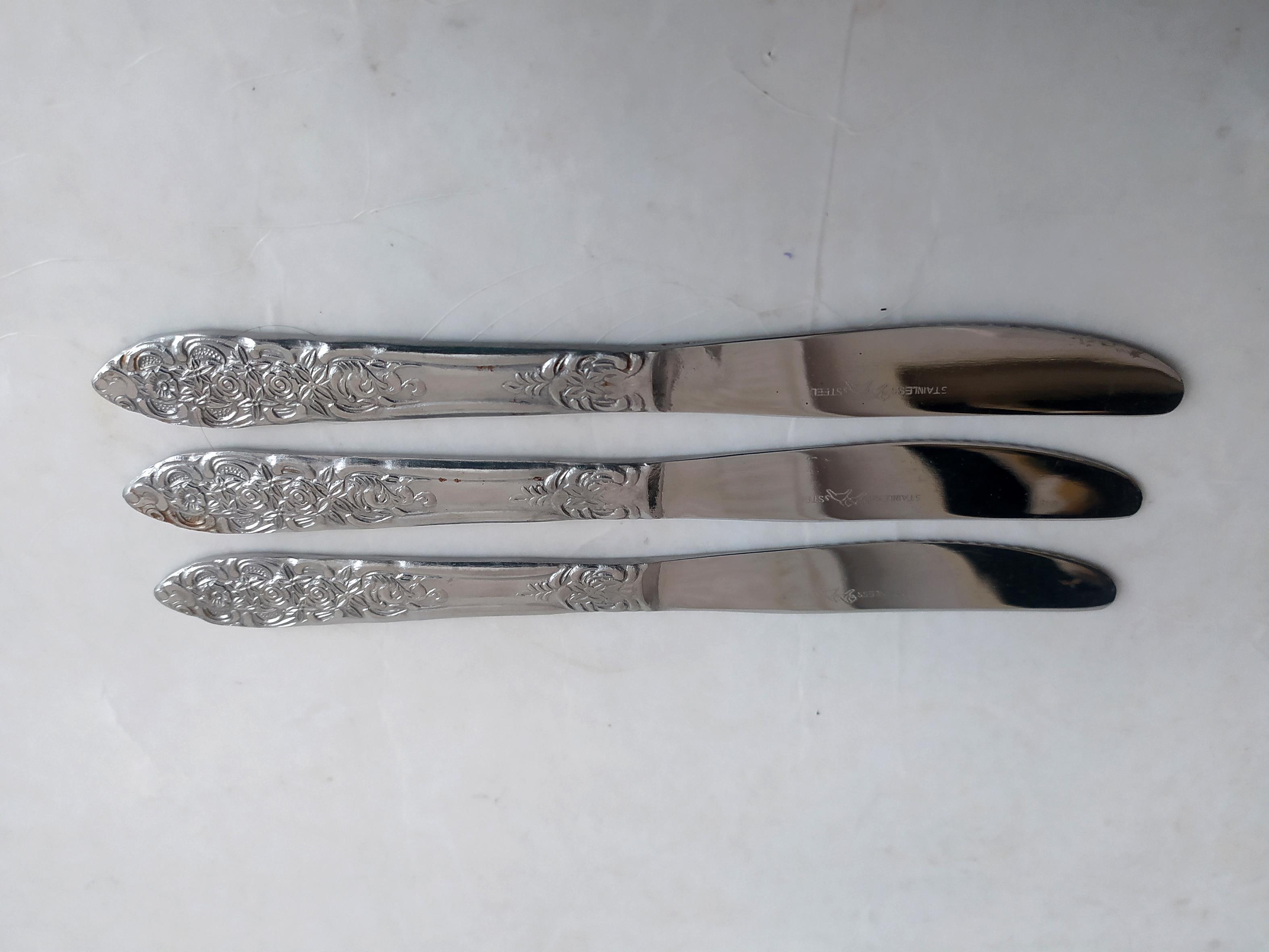  3 عدد کارد قدیمی گل برجسته خارجی