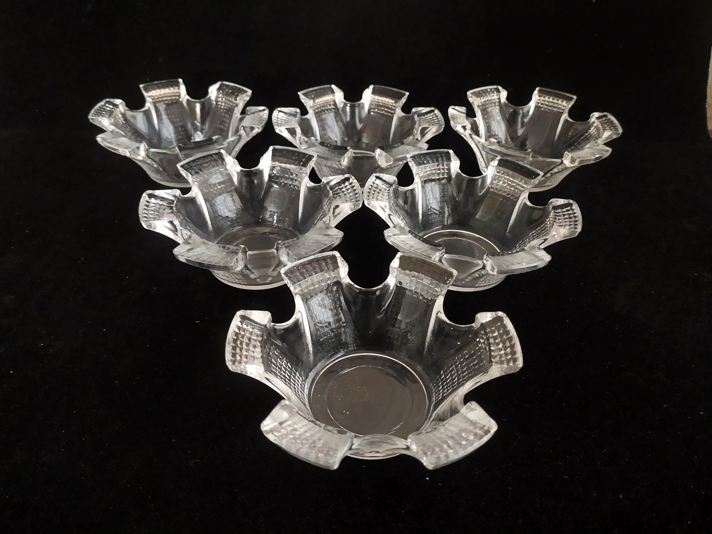  6 عدد ظرف آجیل خوری قدیمی بلوری