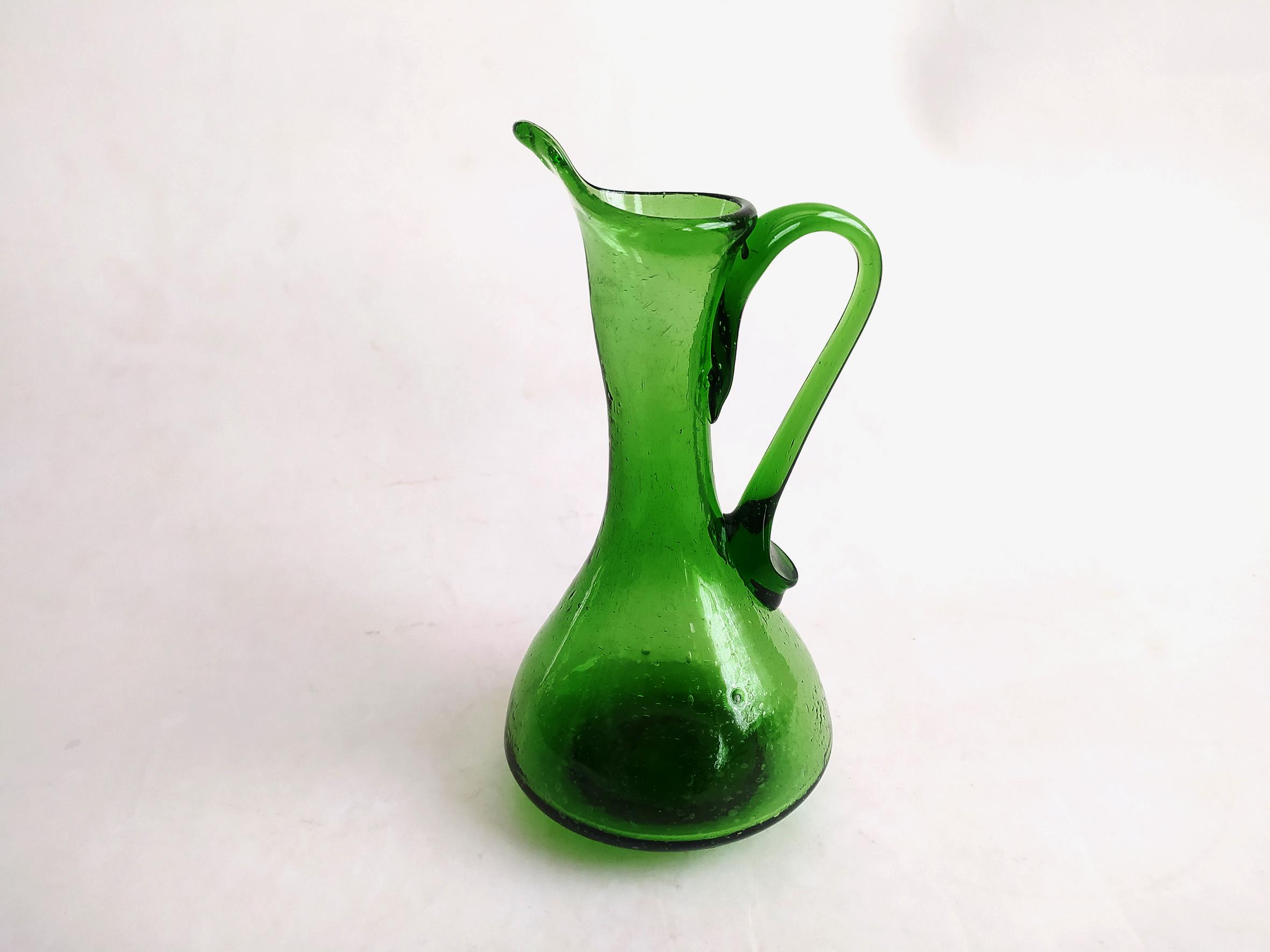  ظرف آبلیموخوری دست ساز شیشه ای سبز 