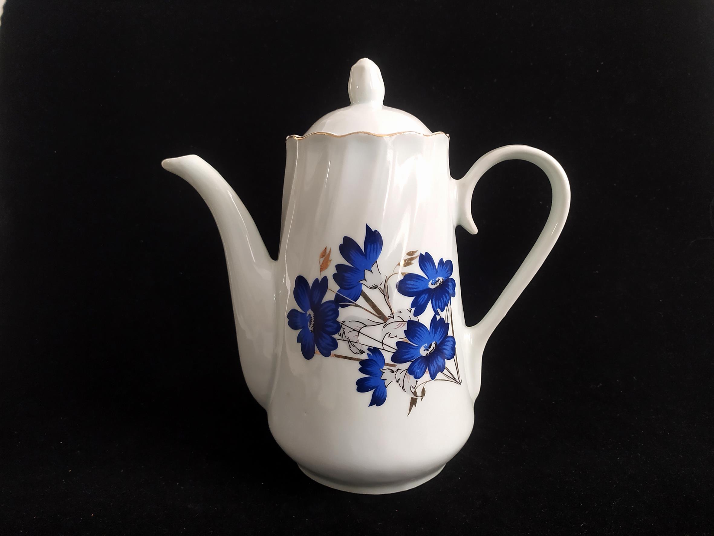 قوری یا شیرخوری قدیمی سایز بزرگ گل لاجوردی