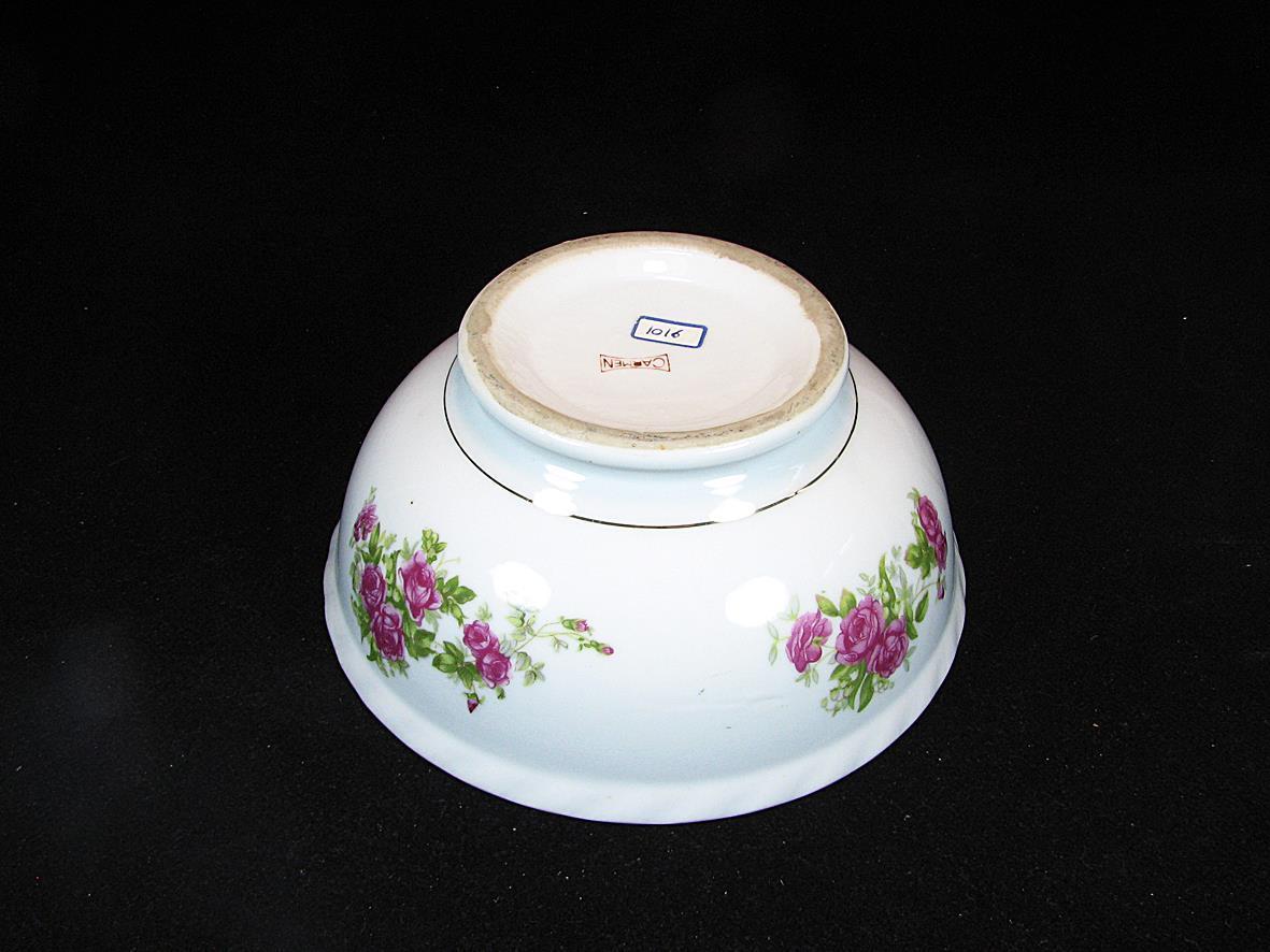 کاسه قدیمی آبگوشت خوری گل سرخی پرگل زیبا 