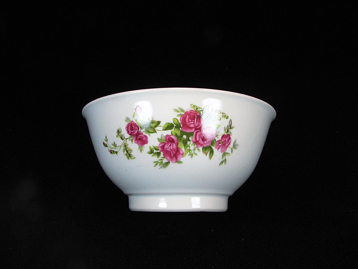 کاسه آبگوشت خوری گلسرخی دو رو گل قدیمی ژاپن