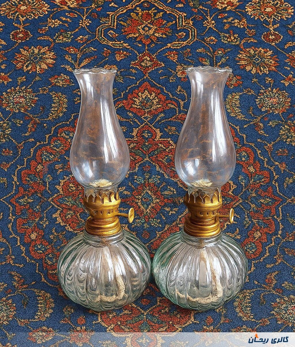 جفت چراغ نفتی نقلی بسیار زیبا