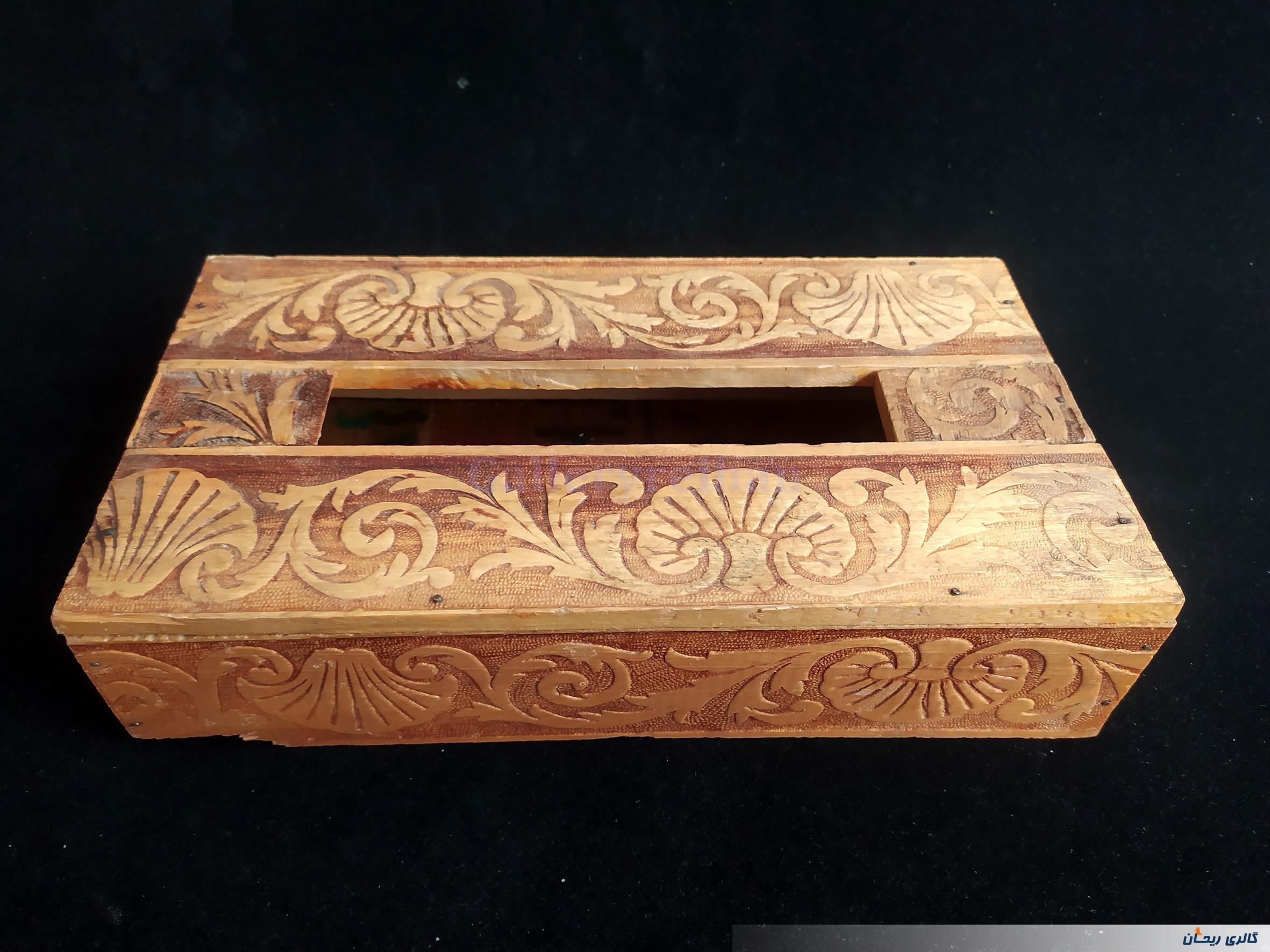 جعبه دستمال کاغذی قدیمی چوبی