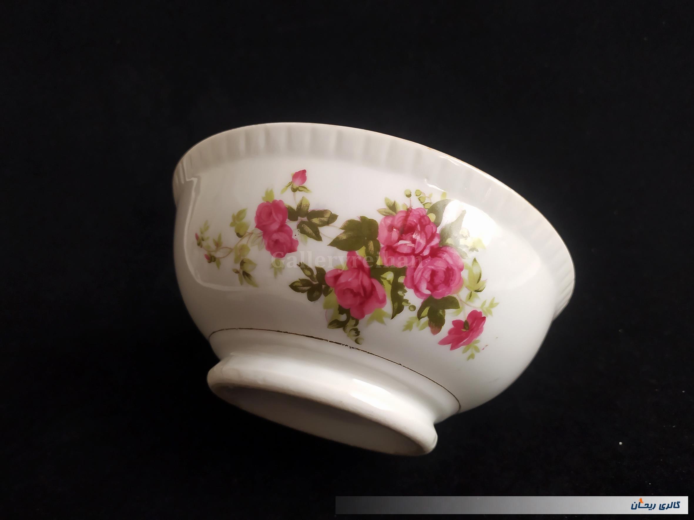 کاسه زیبای ژاپنی گل سرخی قدیمی چهارگل 