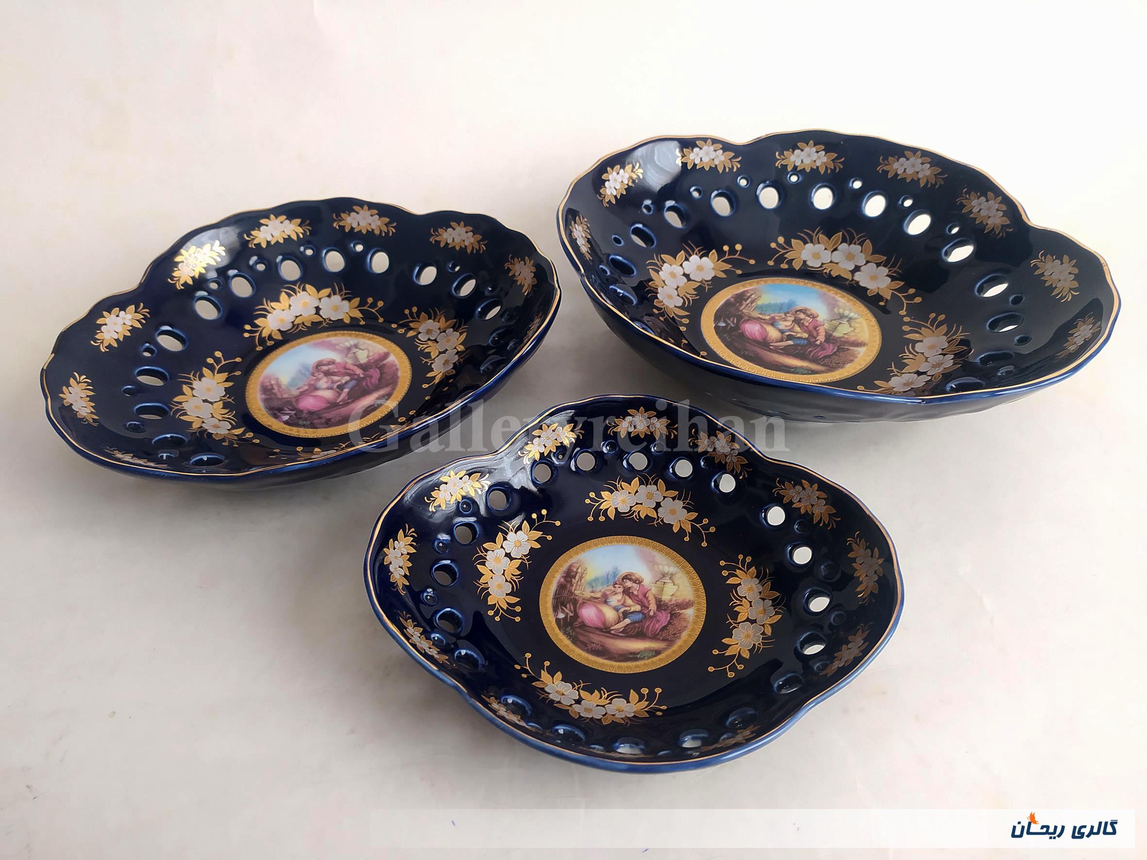 ظرف پذیرایی سه تیکه سورمه ای لیلی مجنون 