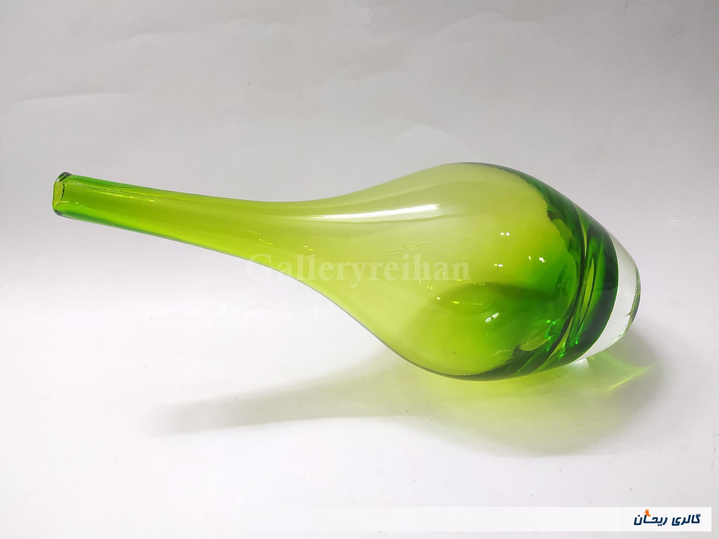 سالونگ یا بطری دوپوست بزرگ دستساز شیشه ای