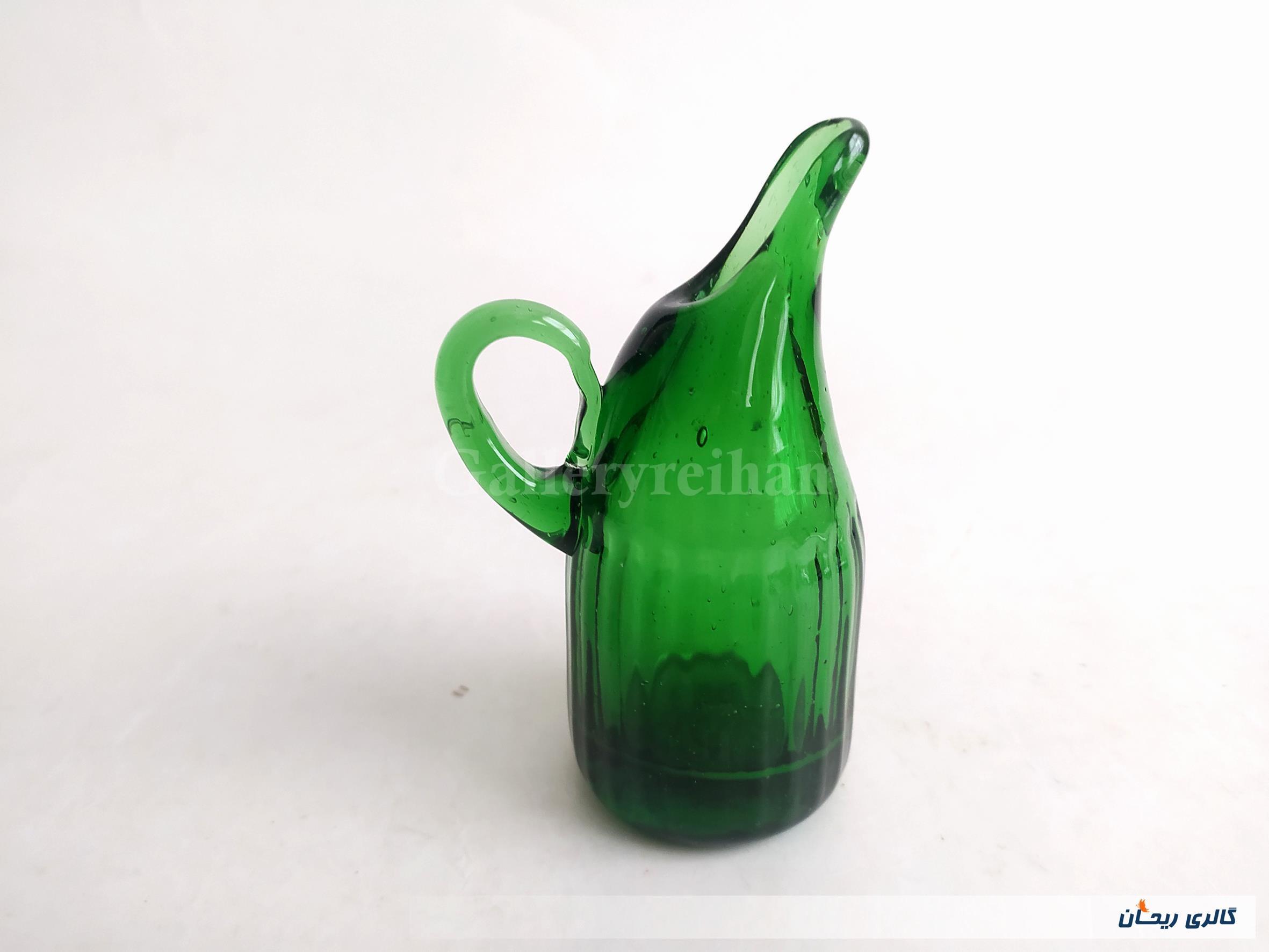 آبلیموخوری کاملا دستساز شیشه ای سبز رنگ 