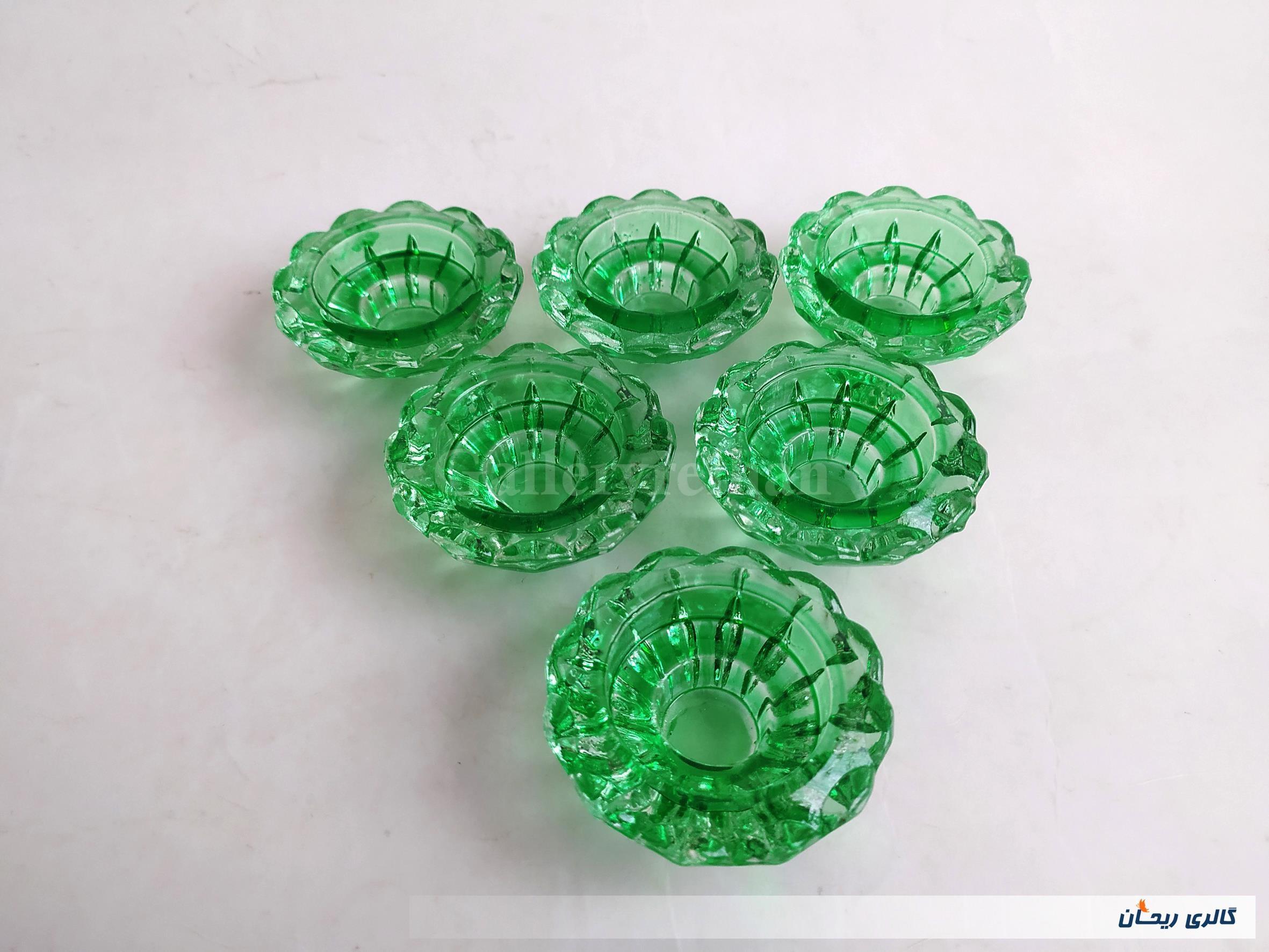 شمعدان شیشه ای ضخیم طرح الماس توپر 