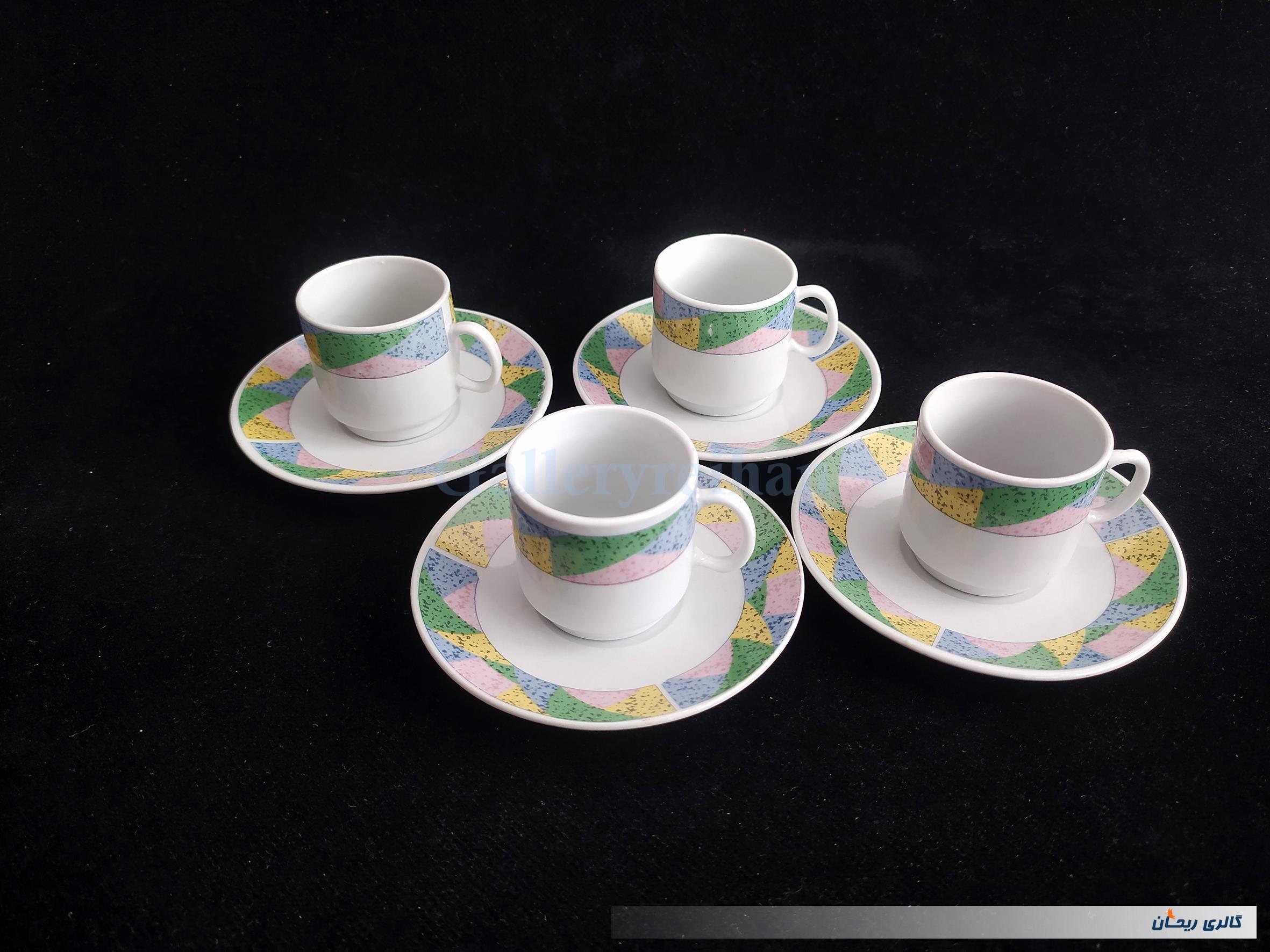 4عدد فنجان نعلبکی قهوه خوری قدیمی 