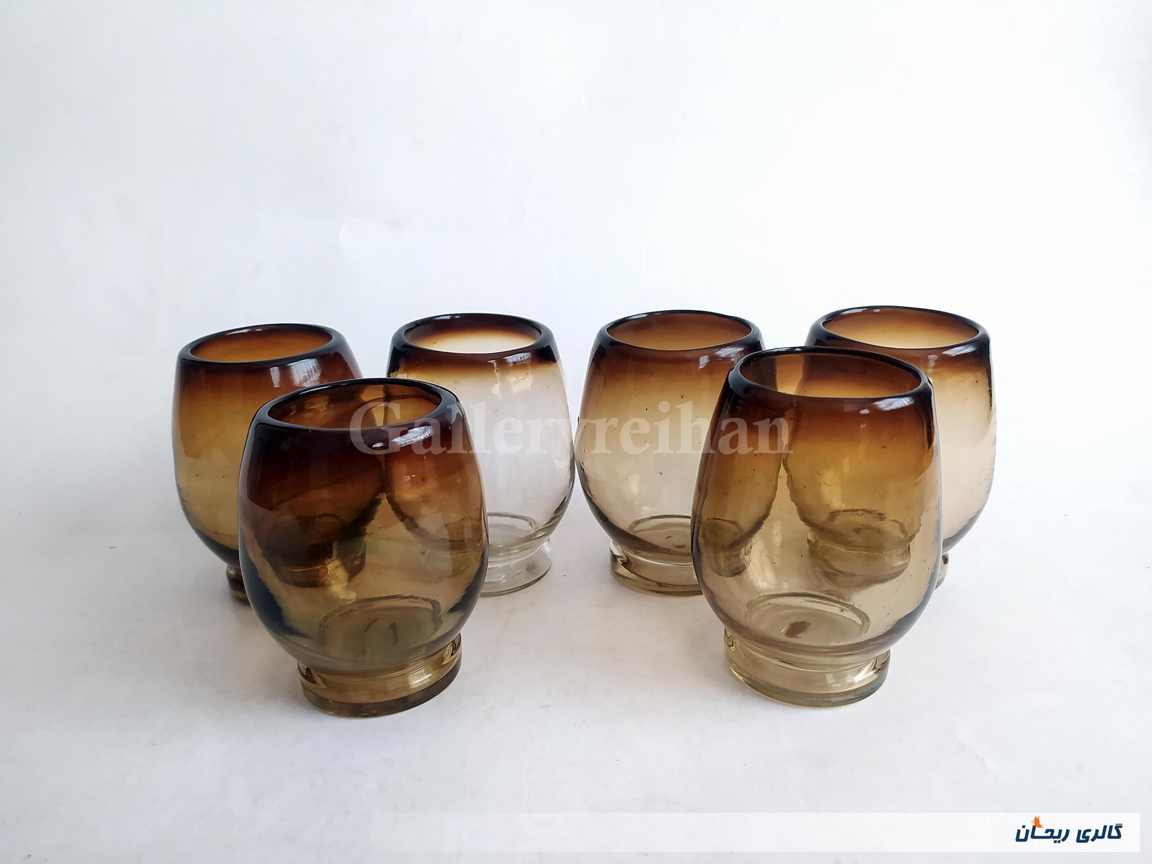 6 عدد لیوان دستساز شیشه ای 