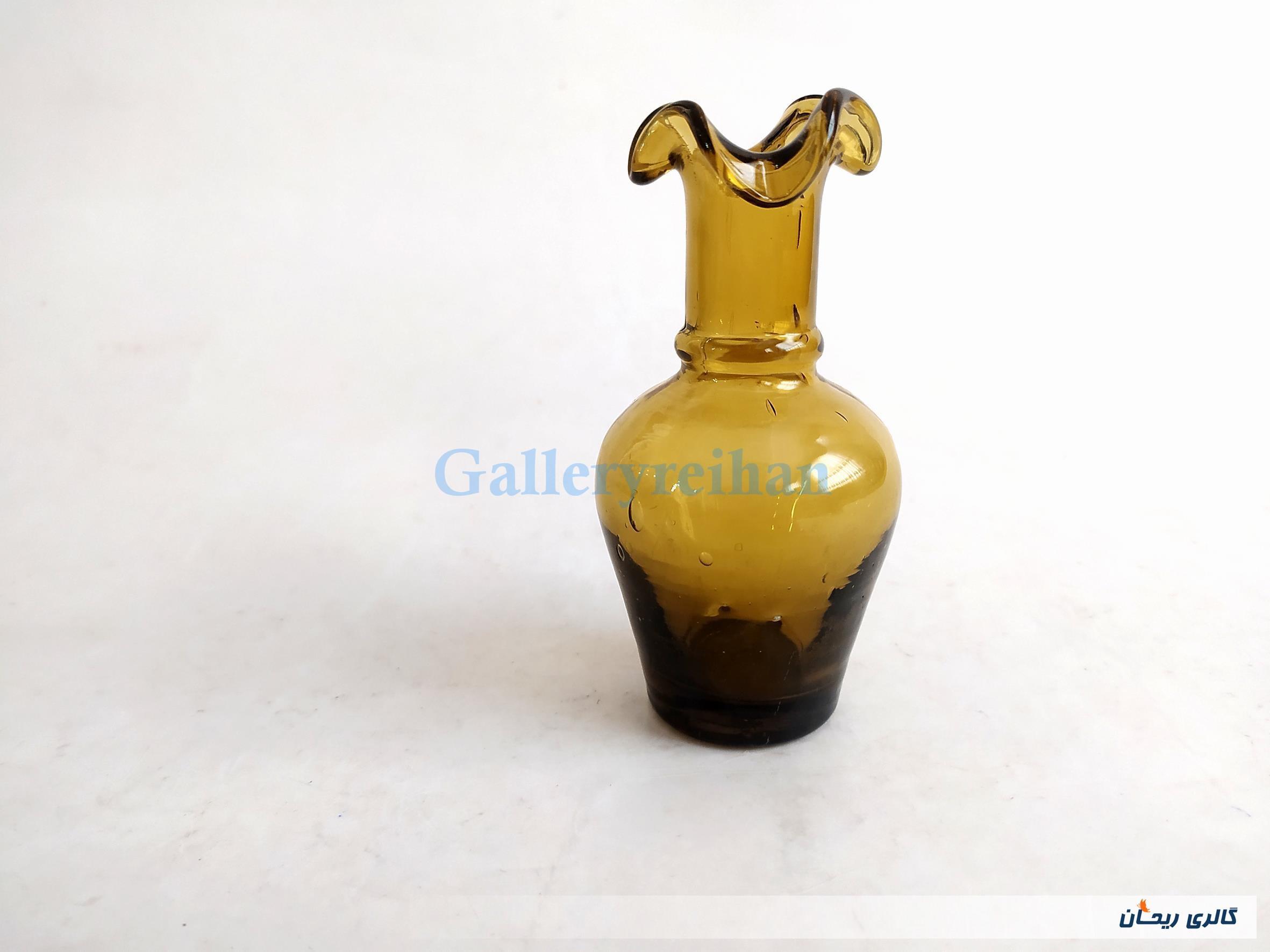 گلدان مینیاتوری لبچین دست ساز قهوه ای 