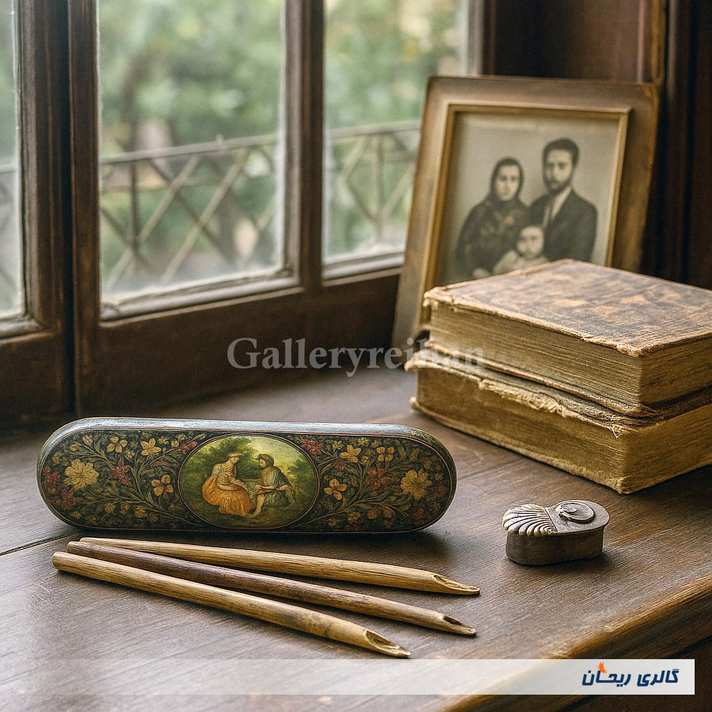 جوهردان یا دواتدان کلکسیونی نقره و برنج